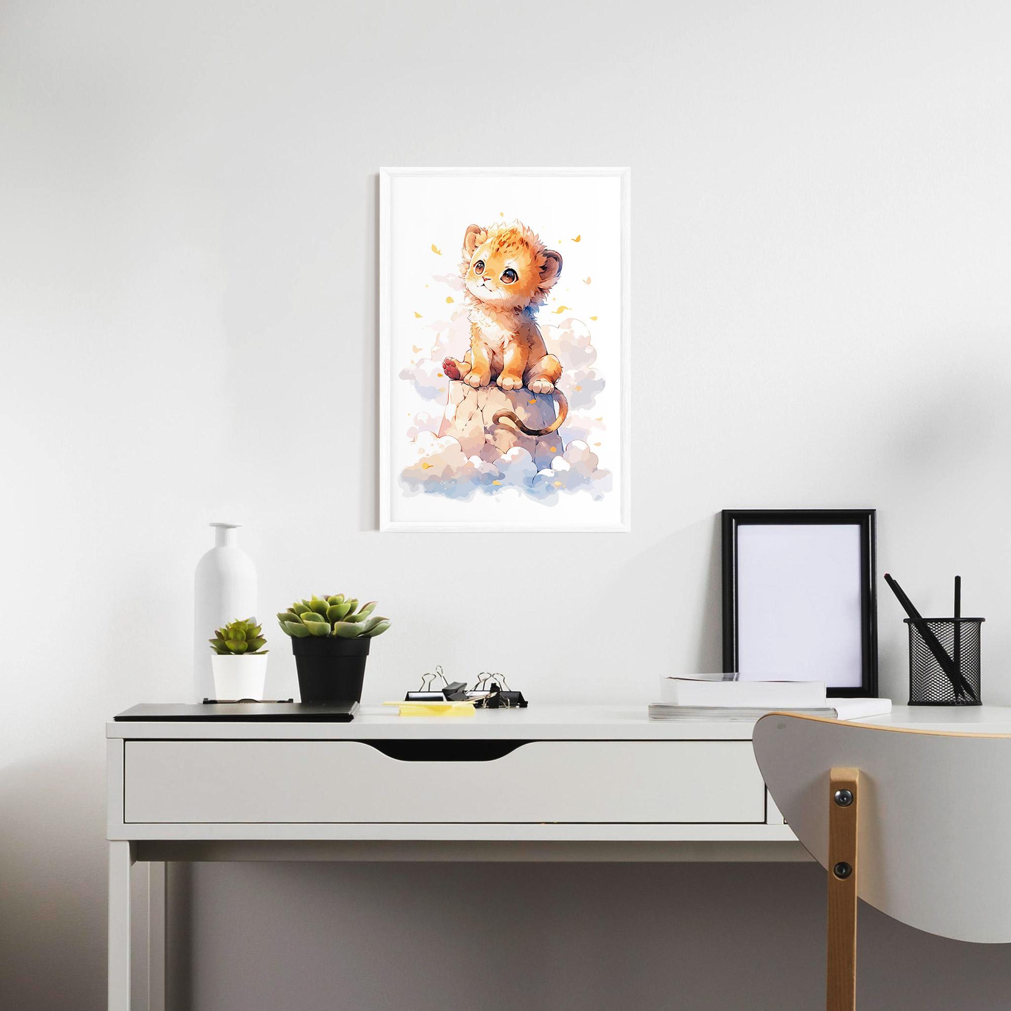 Poster Înrămat Cute Cloud Lion mockup 7