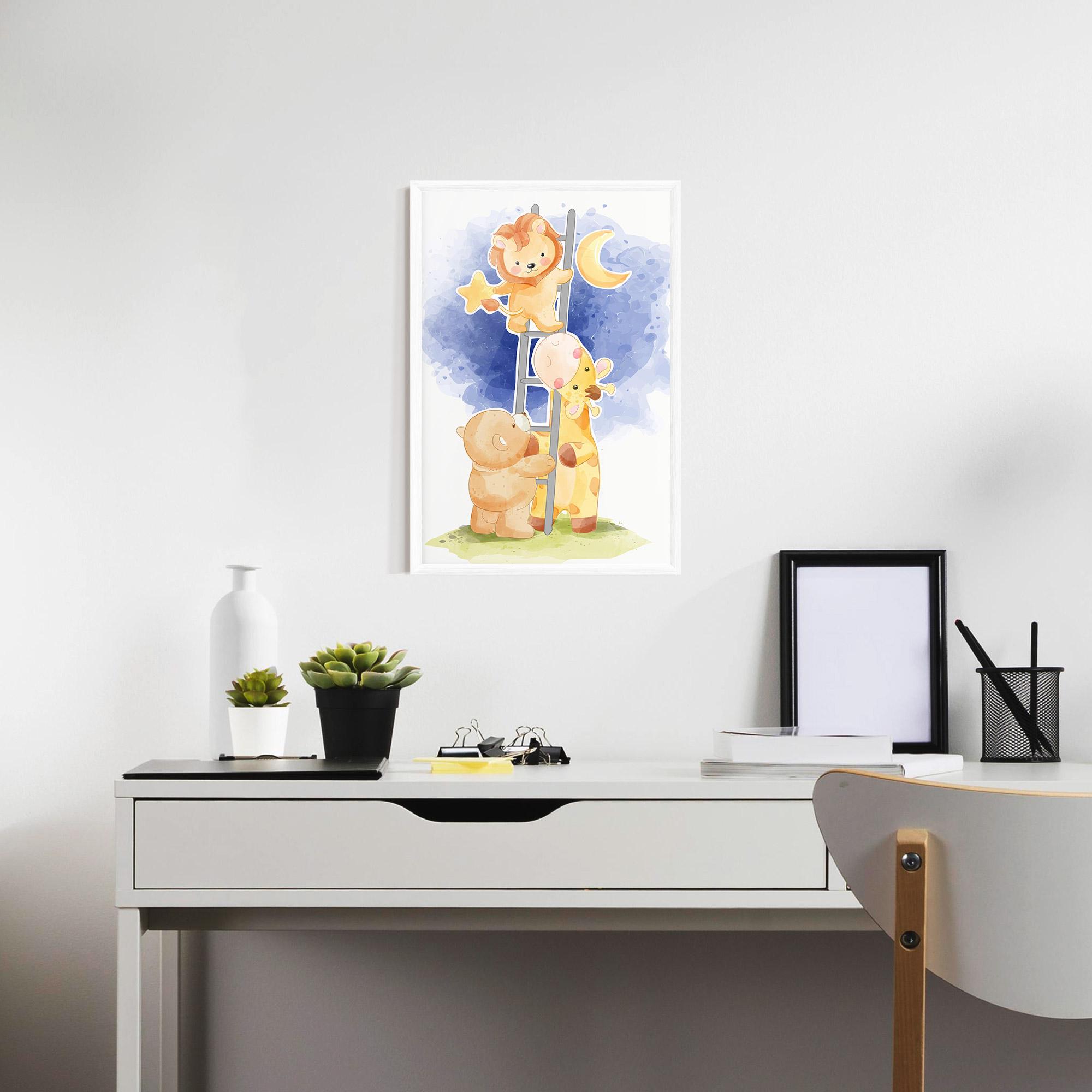 Poster Înrămat Lion Moon mockup 7