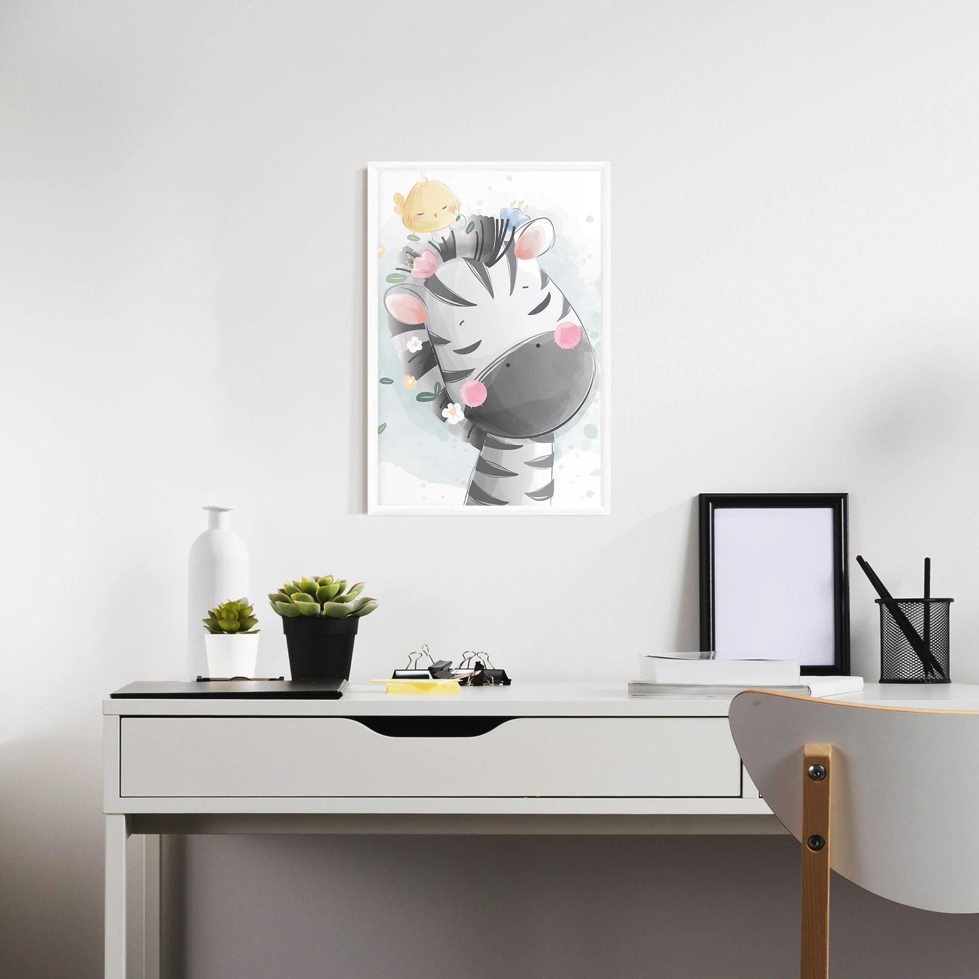 Poster Înrămat Zebra Bird mockup 7