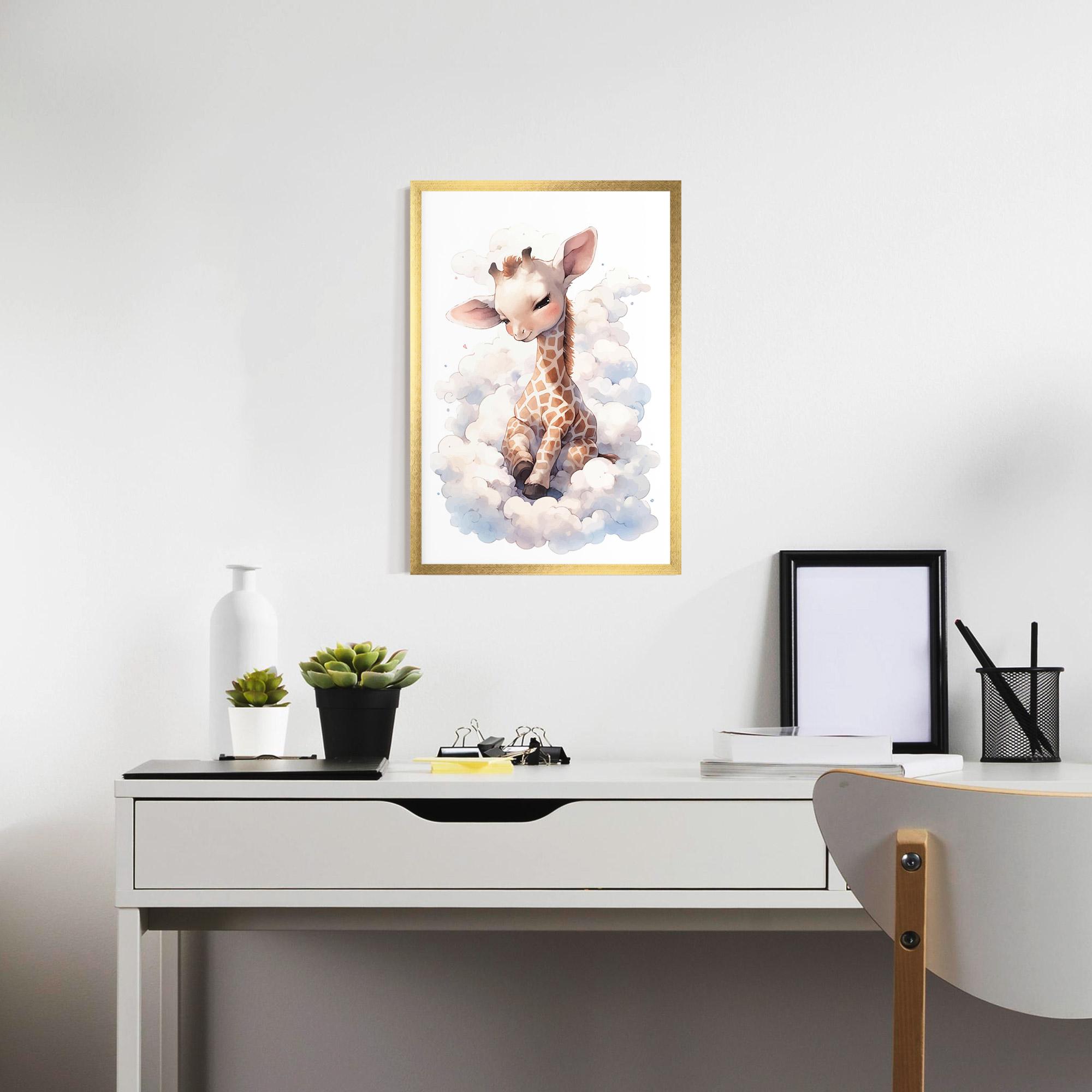 Poster Înrămat Cute Baby Giraffe mockup 7