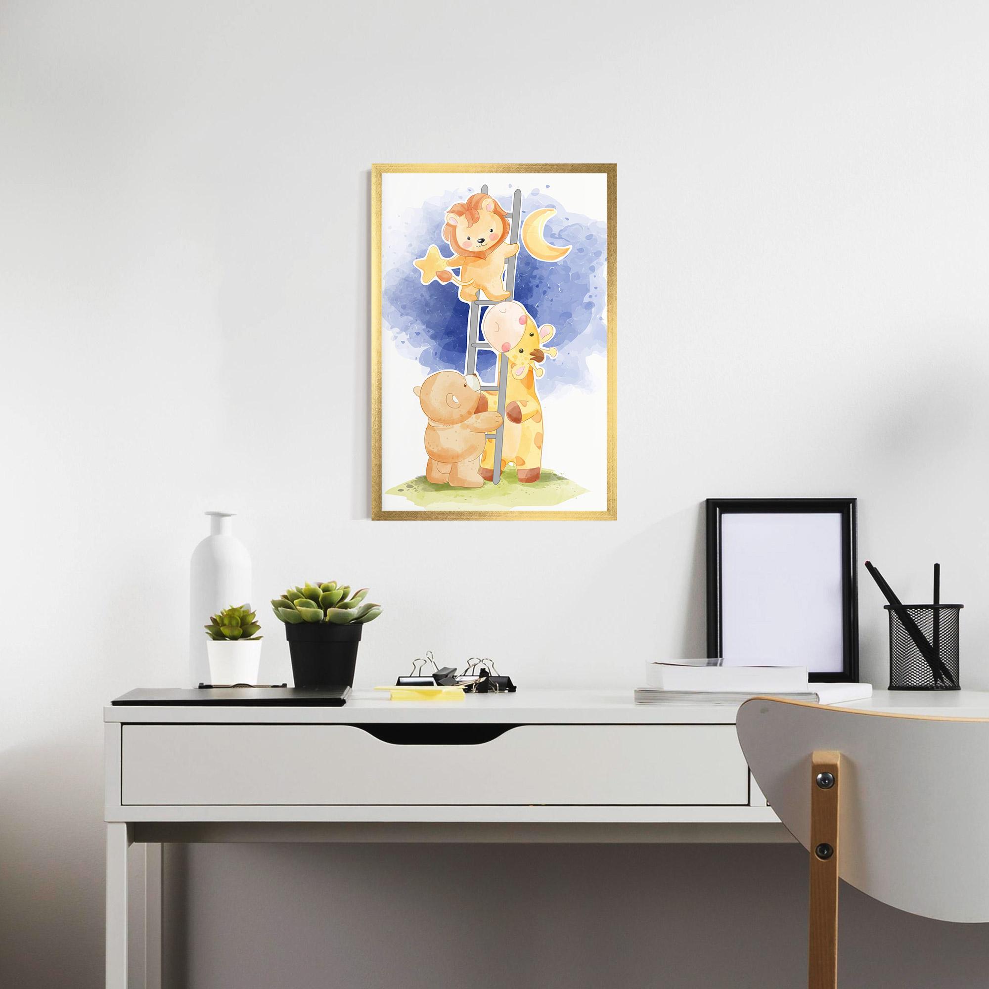 Poster Înrămat Lion Moon mockup 7