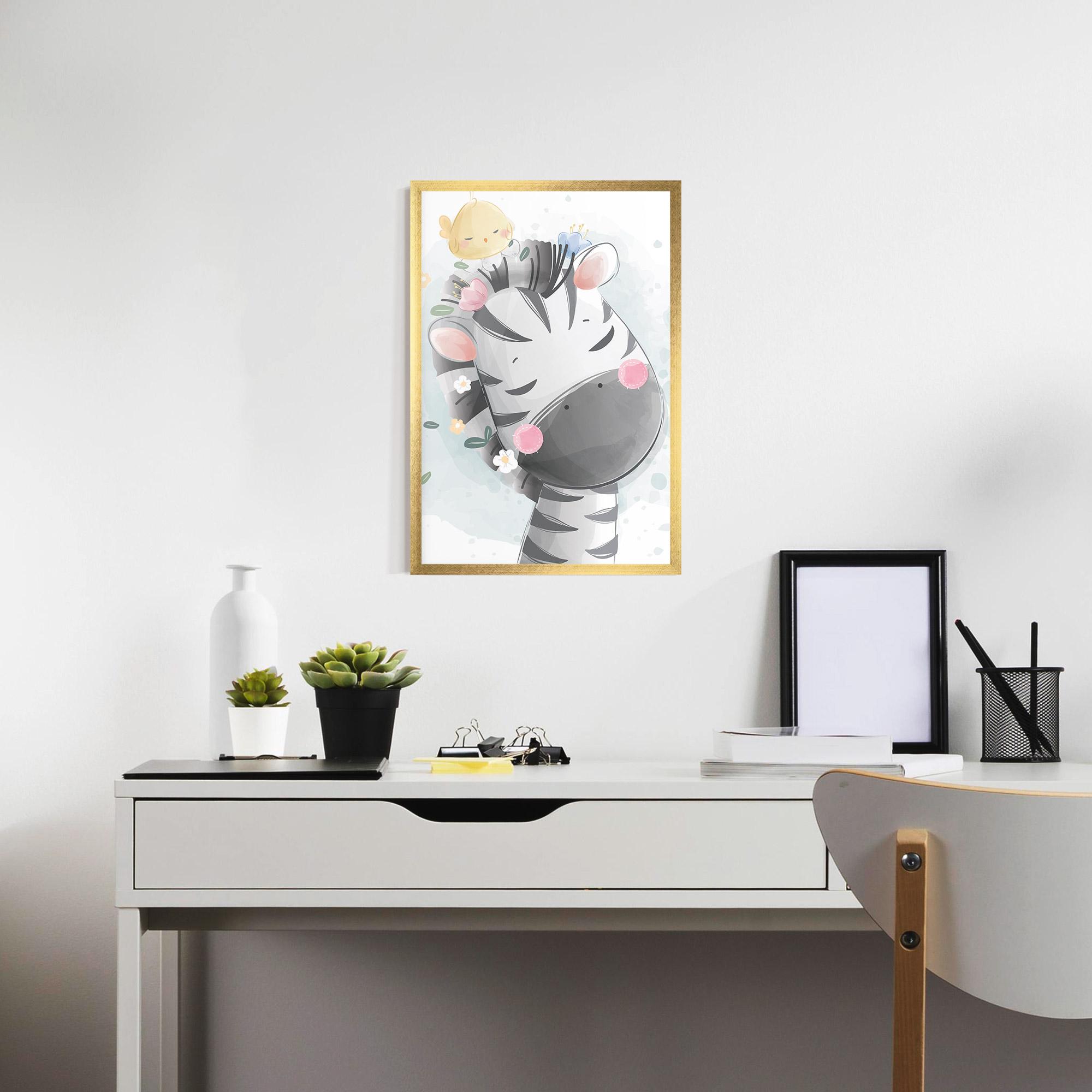 Poster Înrămat Zebra Bird mockup 7