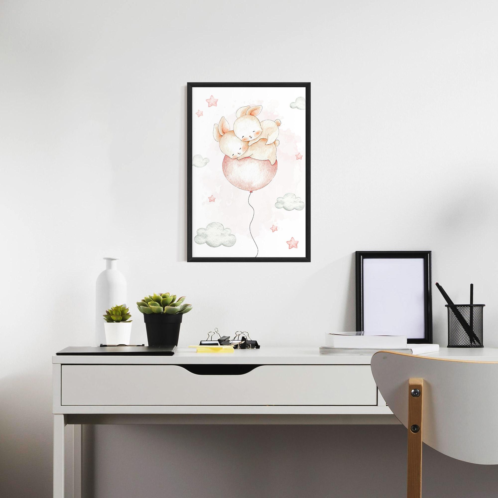 Poster Înrămat Balloon Bunny mockup 7