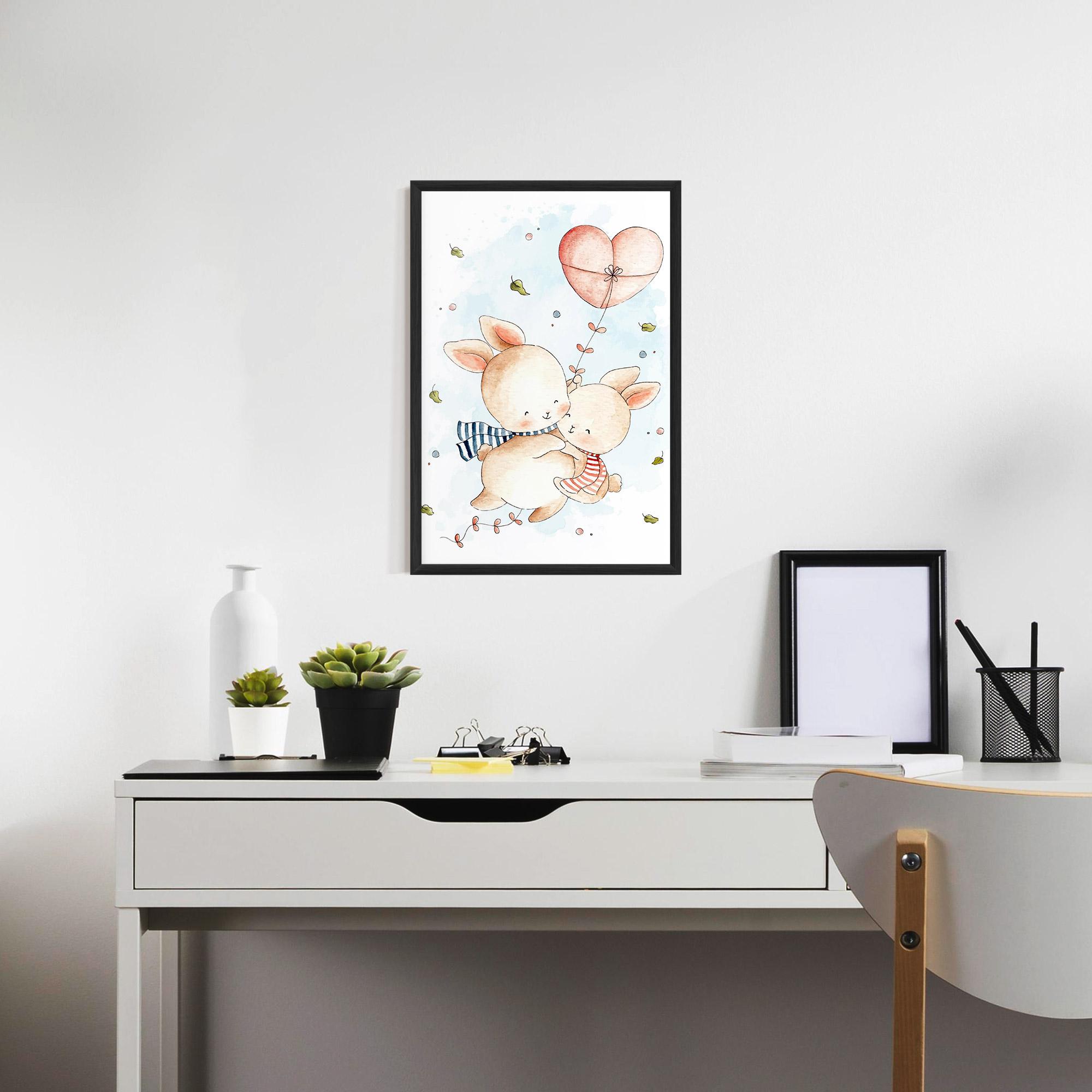 Poster Înrămat Cute Couple Rabbit mockup 7