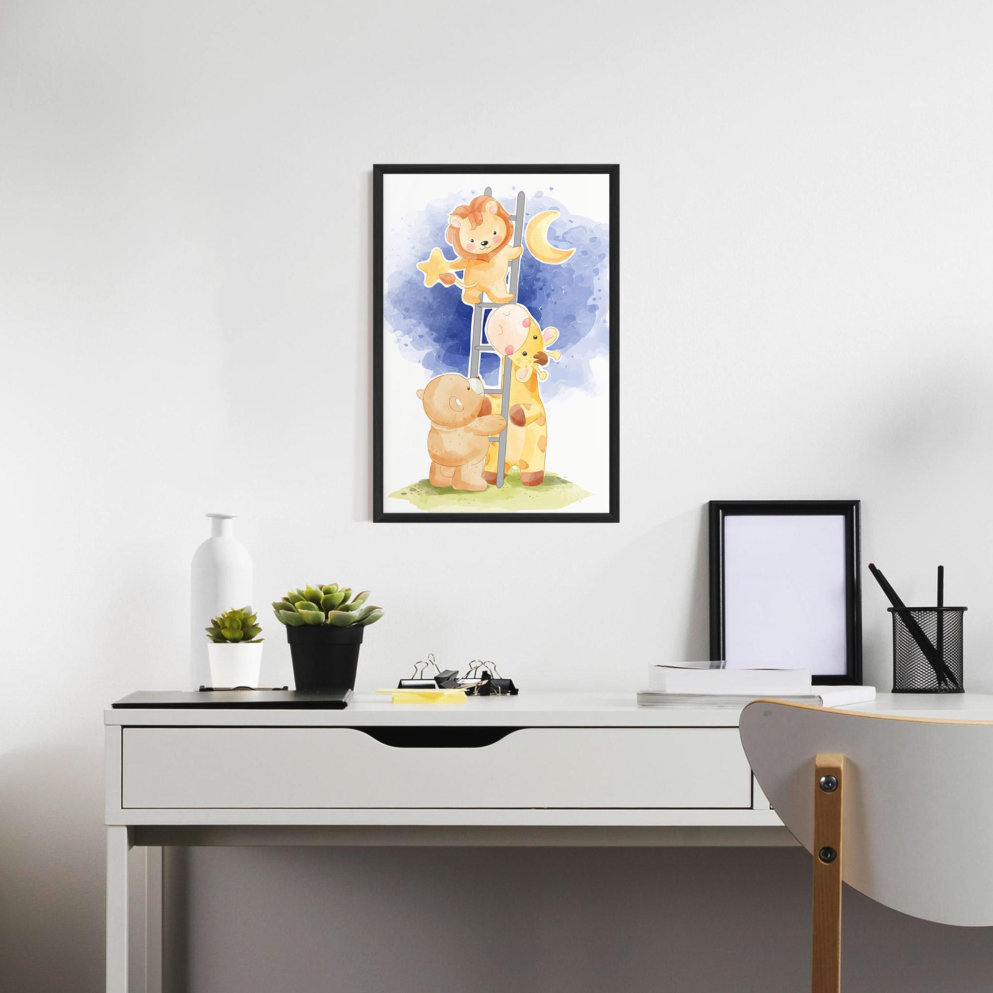 Poster Înrămat Lion Moon mockup 7