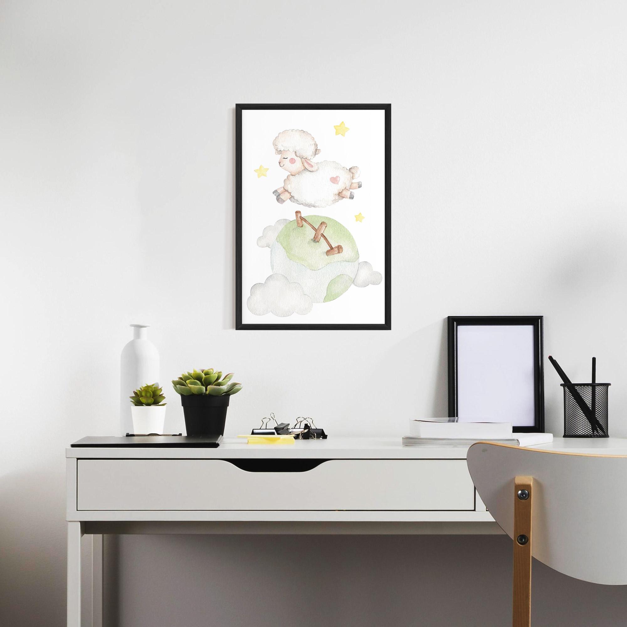 Poster Înrămat Sheep Jump mockup 7