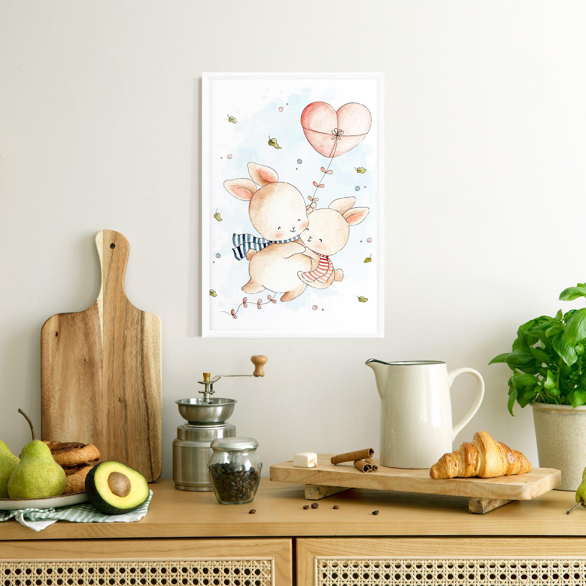 Poster Înrămat Cute Couple Rabbit mockup 8