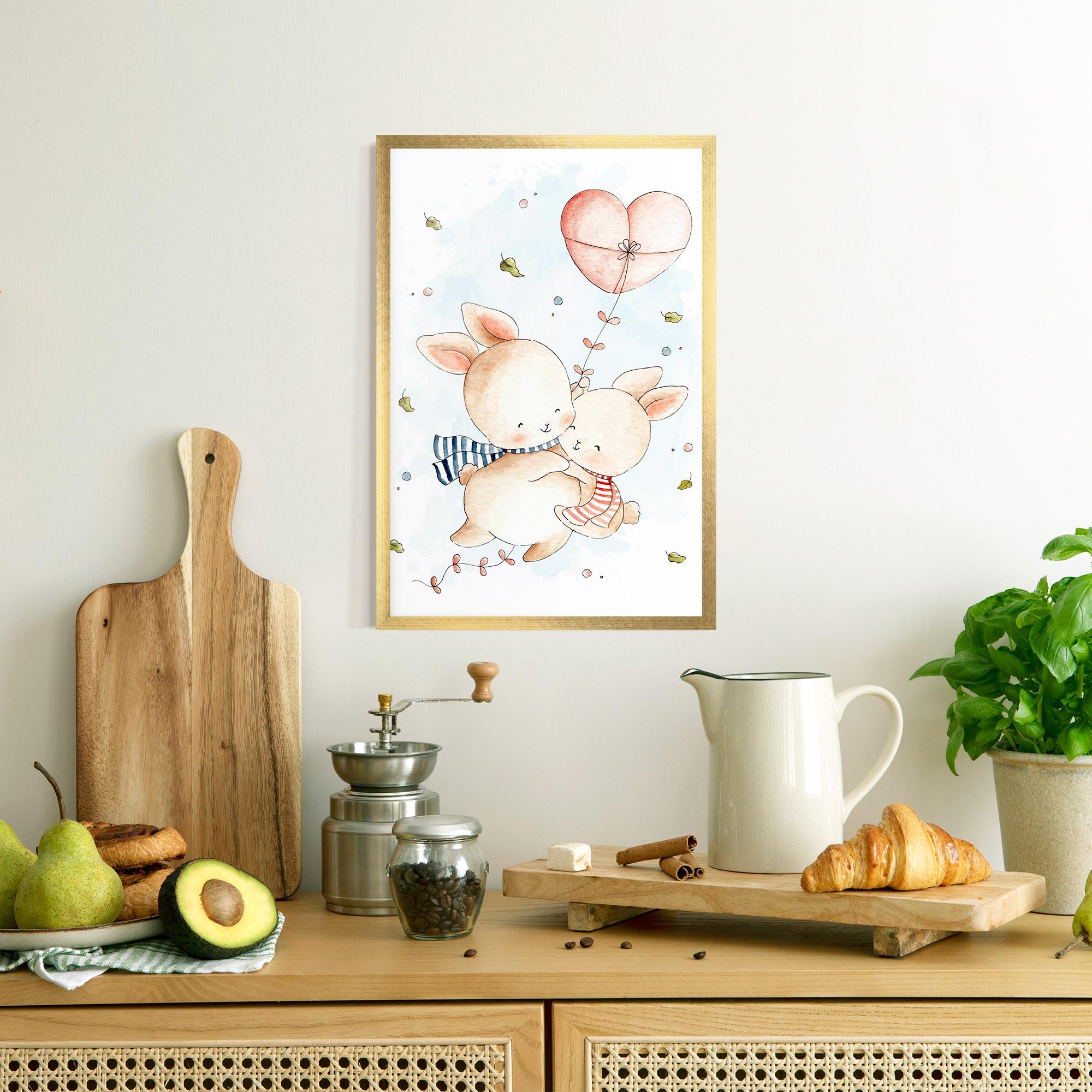 Poster Înrămat Cute Couple Rabbit mockup 8