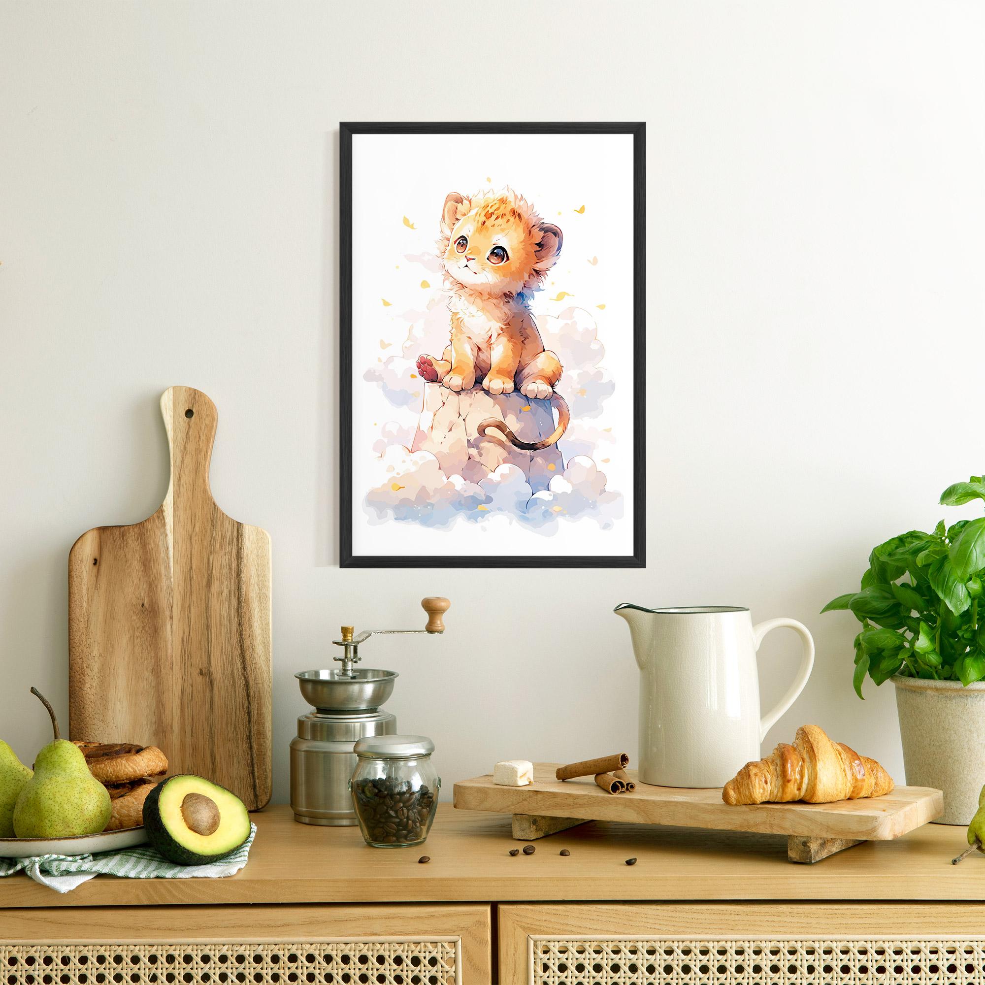Poster Înrămat Cute Cloud Lion mockup 8