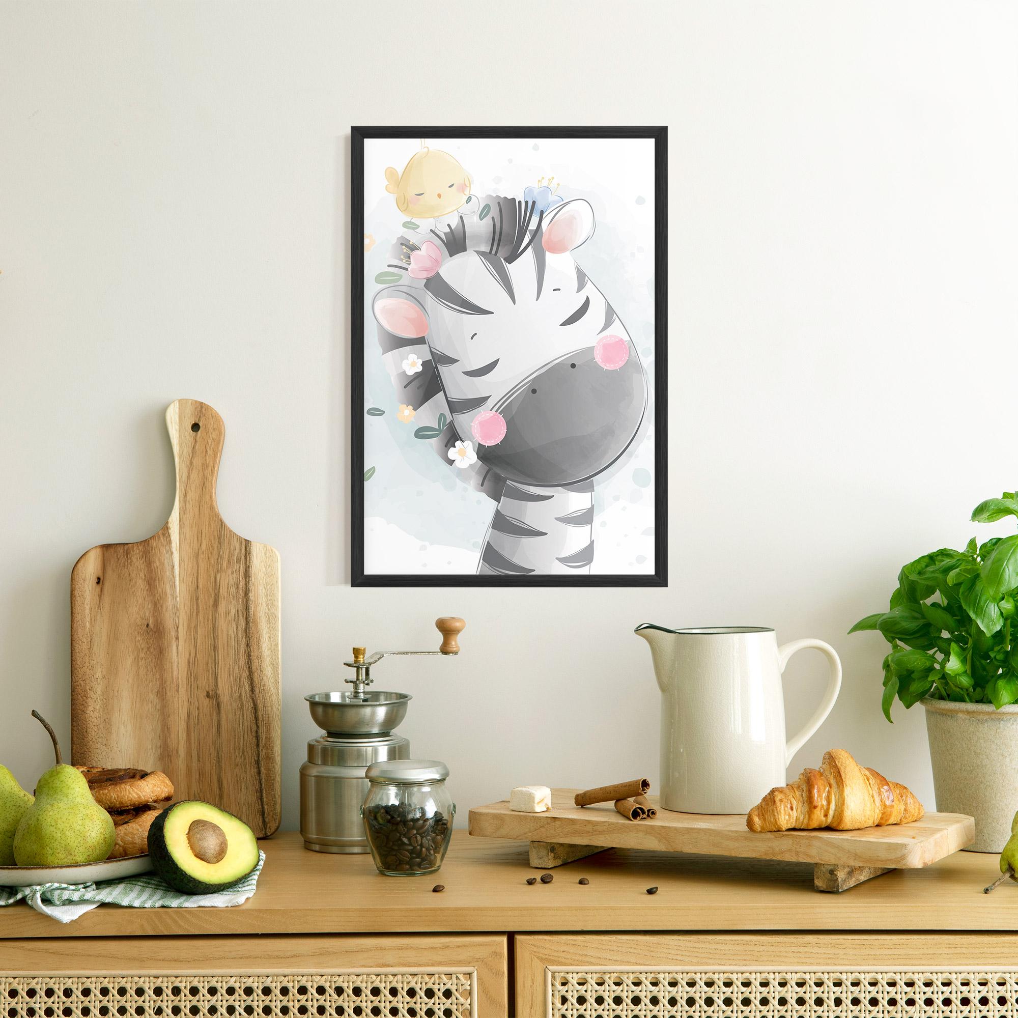 Poster Înrămat Zebra Bird mockup 8