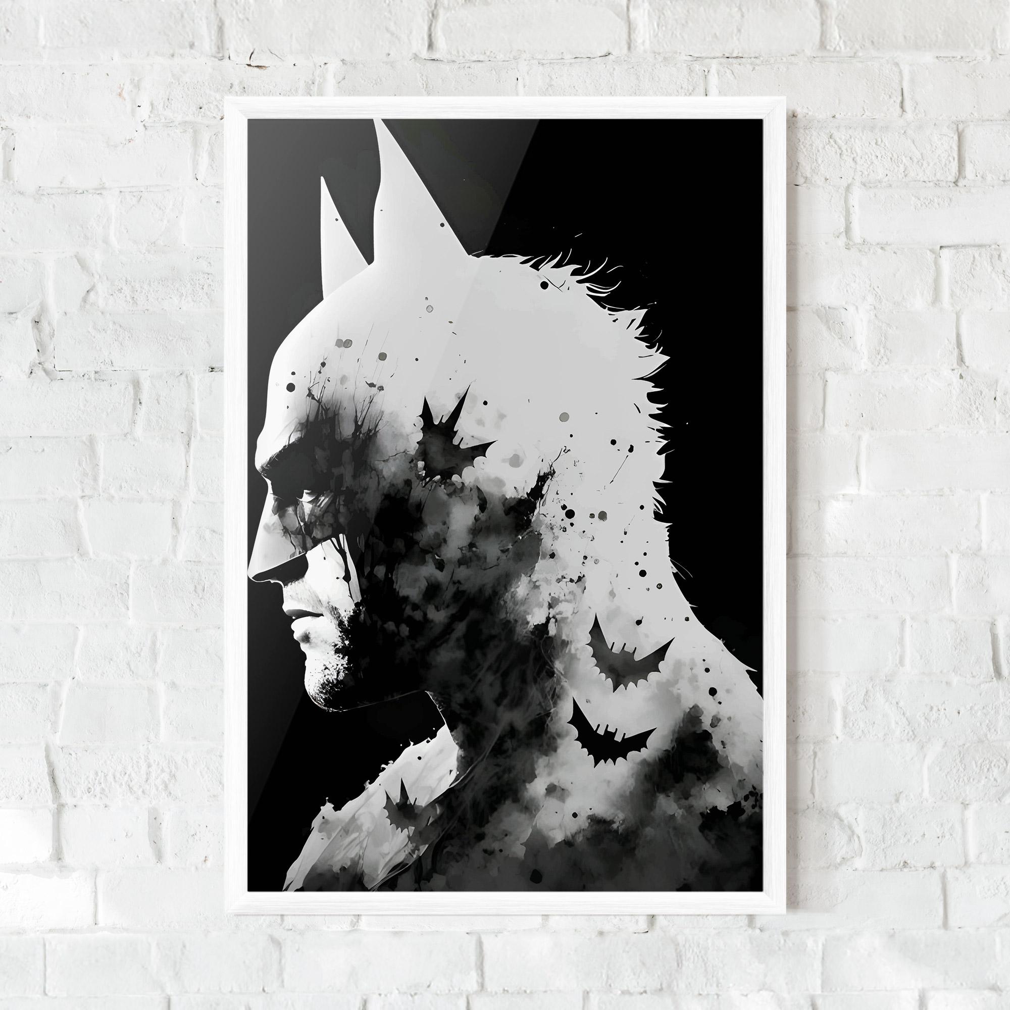 Poster Înrămat Black White Batman mockup 0