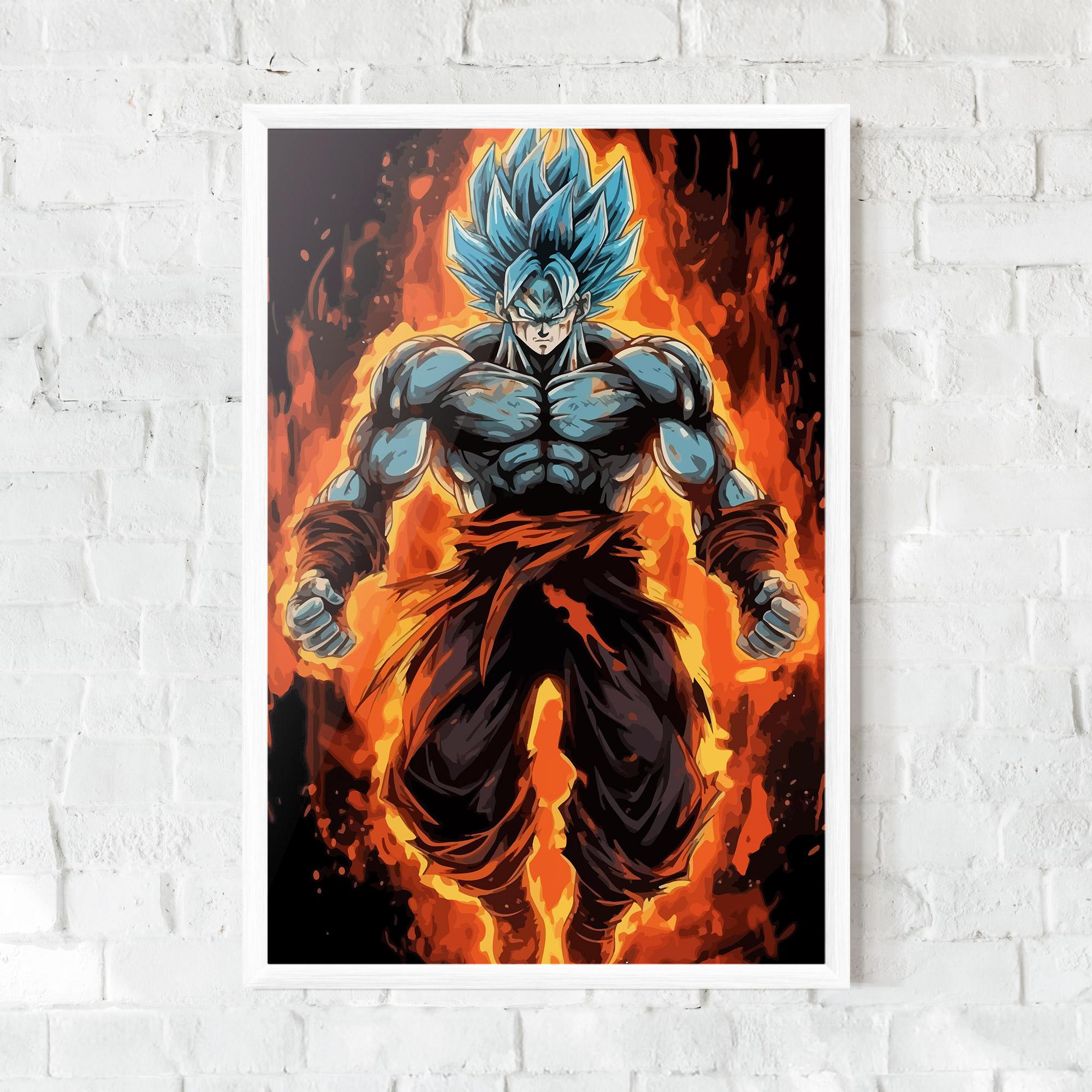 Poster Înrămat Goku On Fire mockup 0