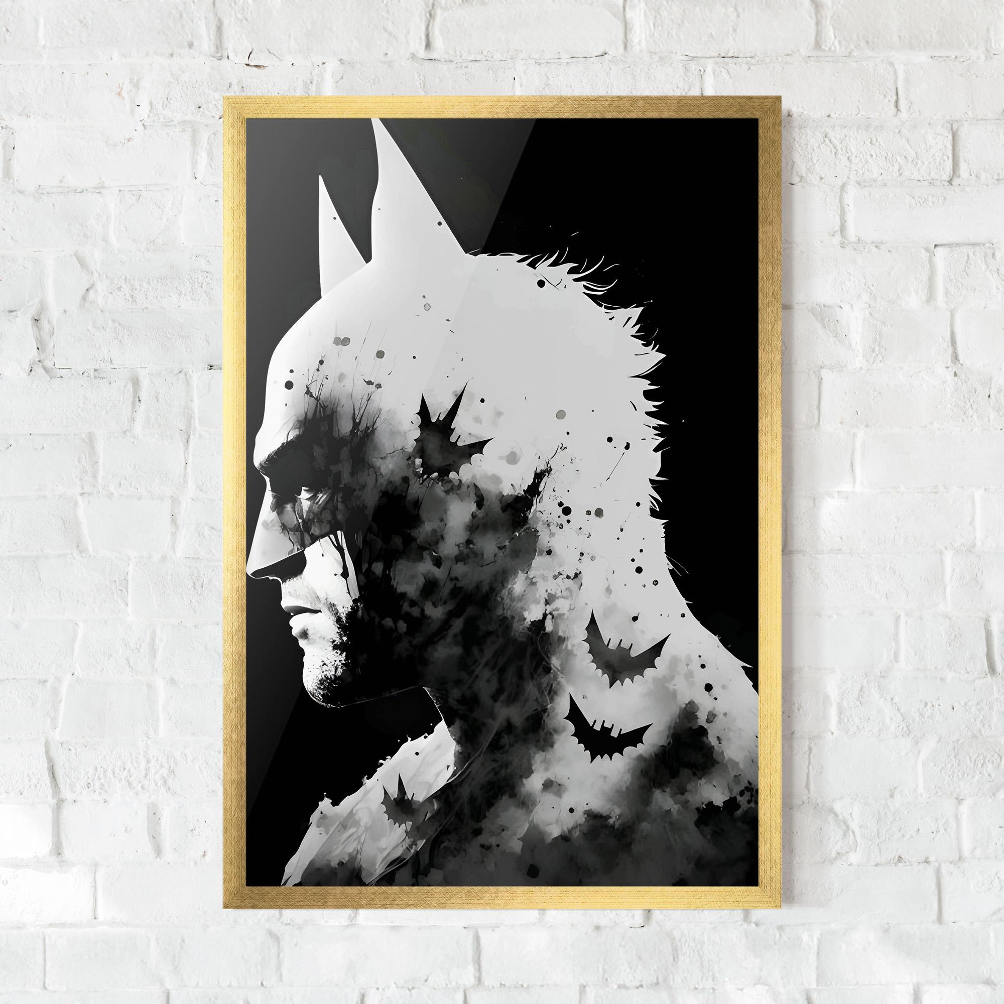Poster Înrămat Black White Batman mockup 0
