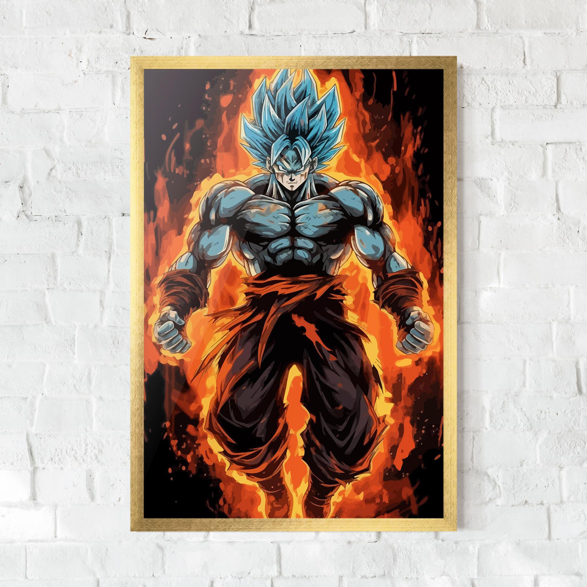 Poster Înrămat Goku On Fire mockup 0