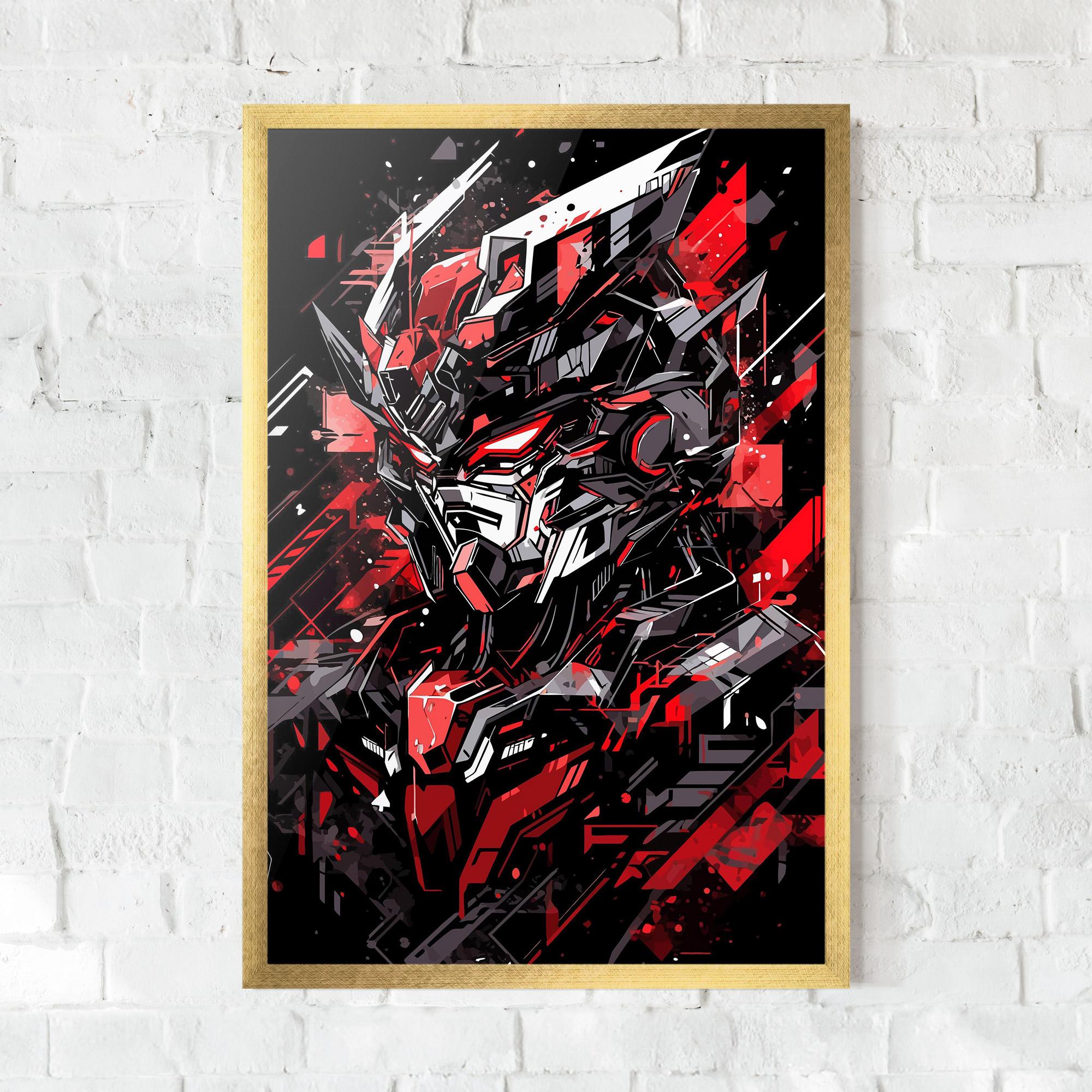 Poster Înrămat Red Grey Robot mockup 0
