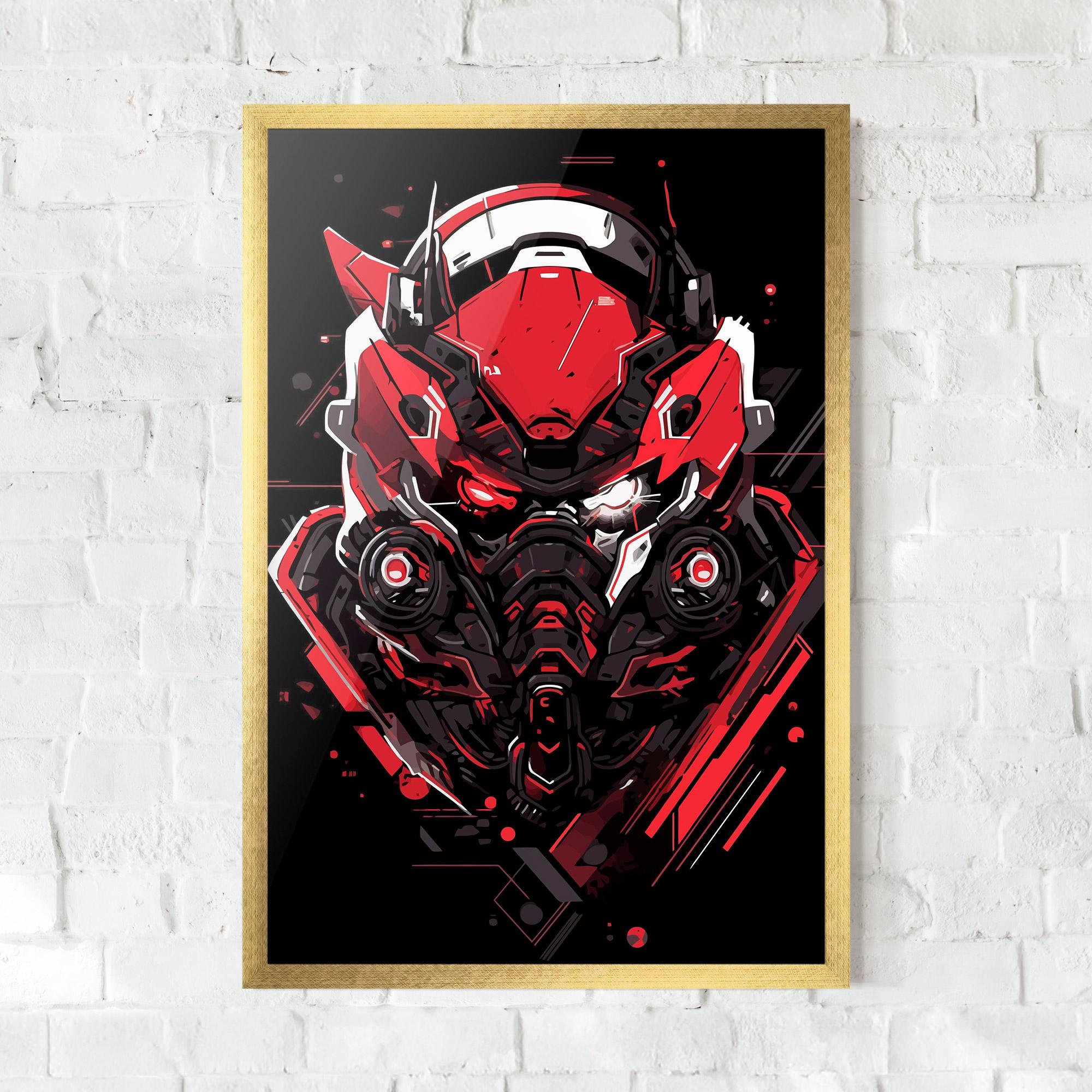 Poster Înrămat Red Robot Art mockup 0