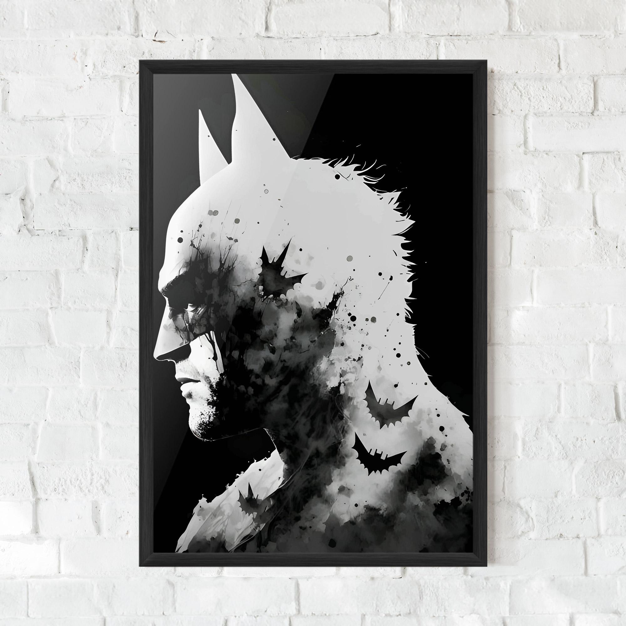 Poster Înrămat Black White Batman mockup 0