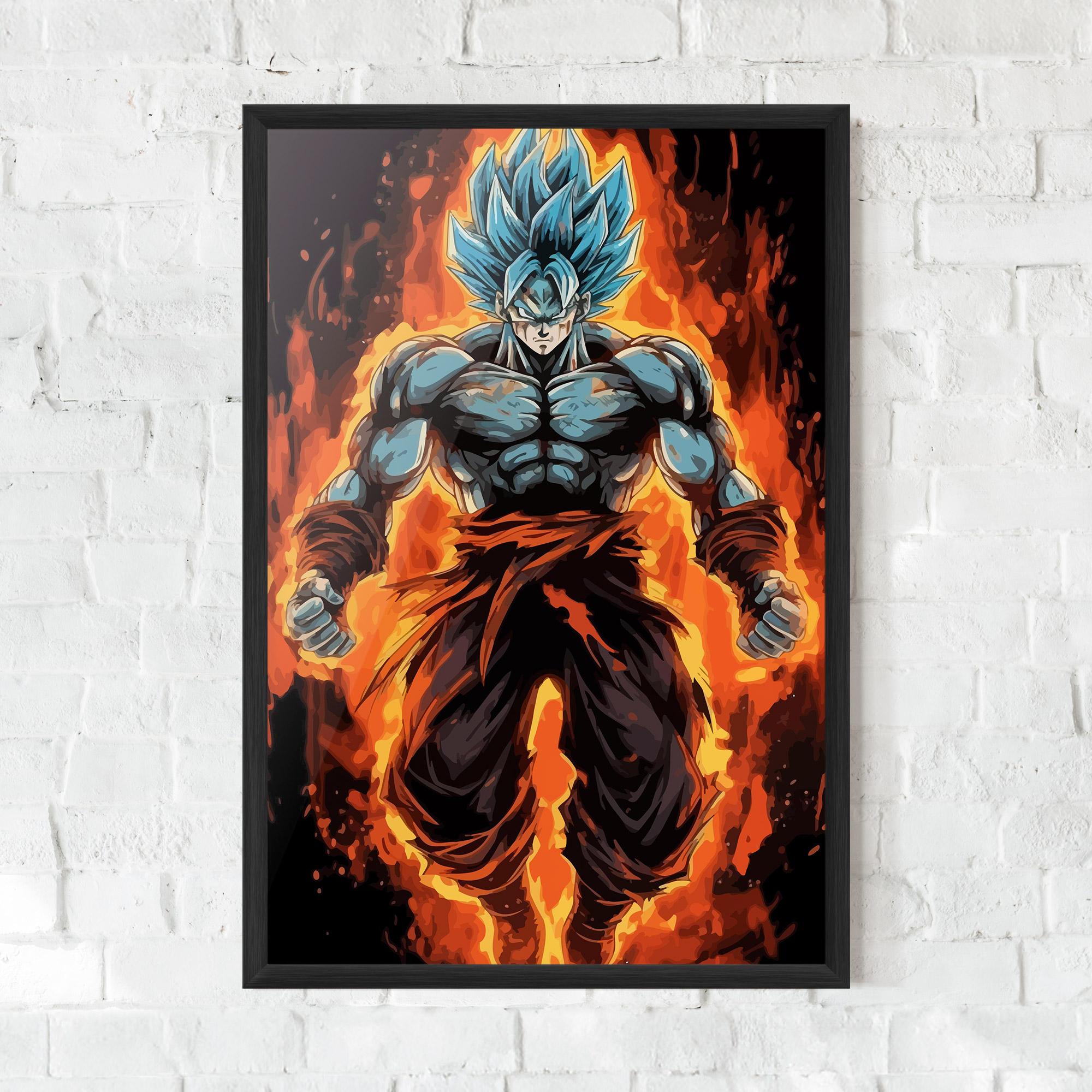 Poster Înrămat Goku On Fire mockup 0