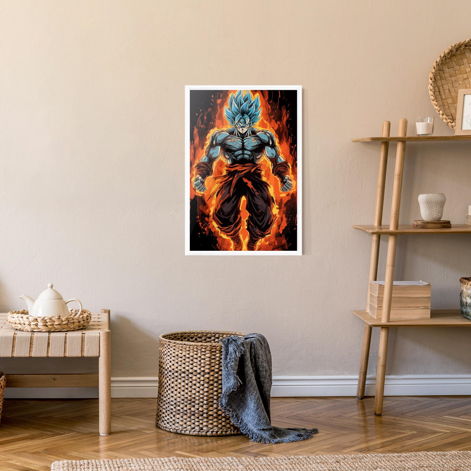 Poster Înrămat Goku On Fire mockup 9