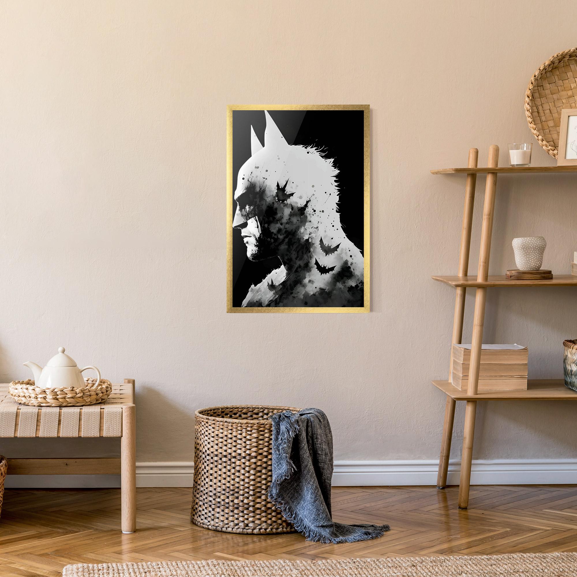 Poster Înrămat Black White Batman mockup 9