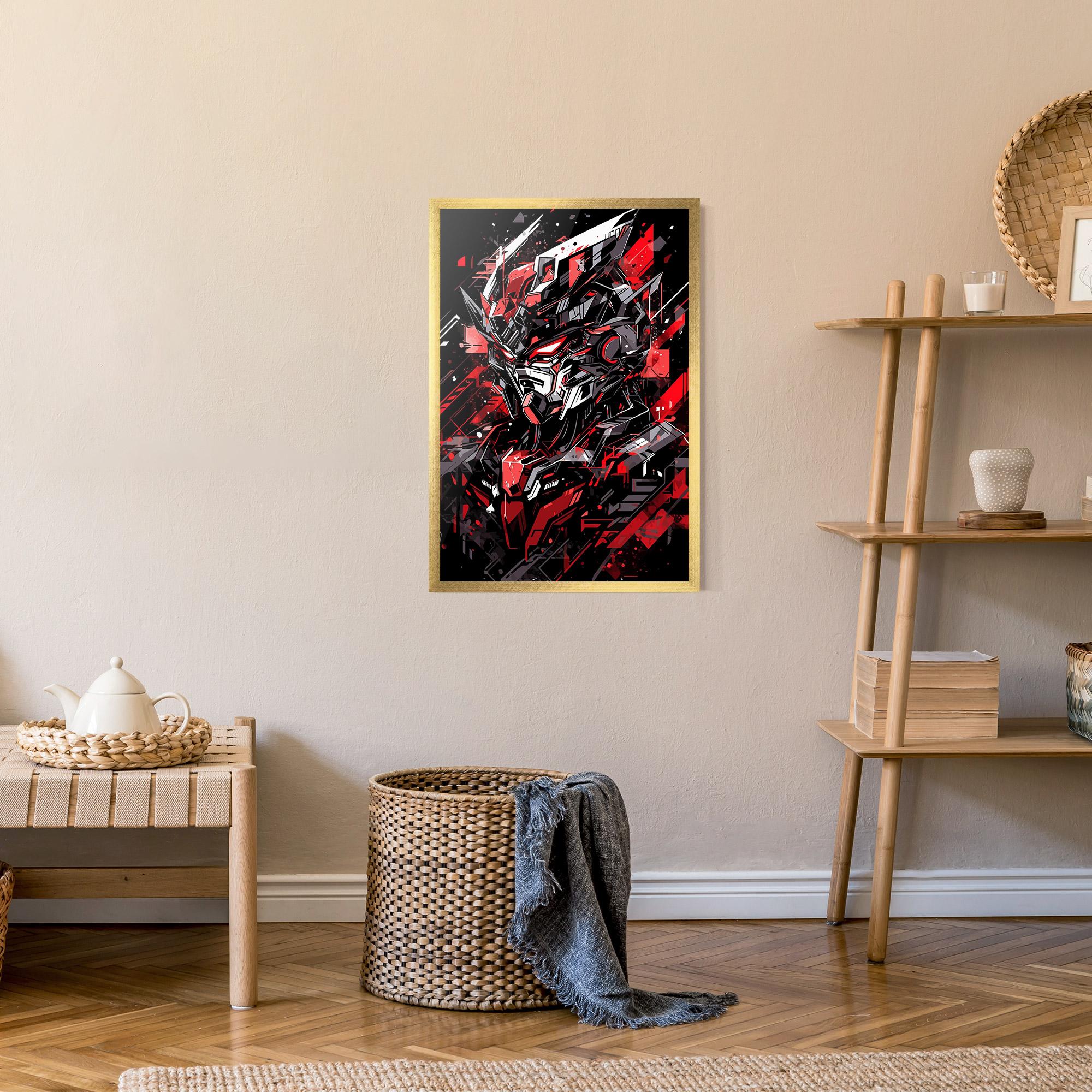 Poster Înrămat Red Grey Robot mockup 9