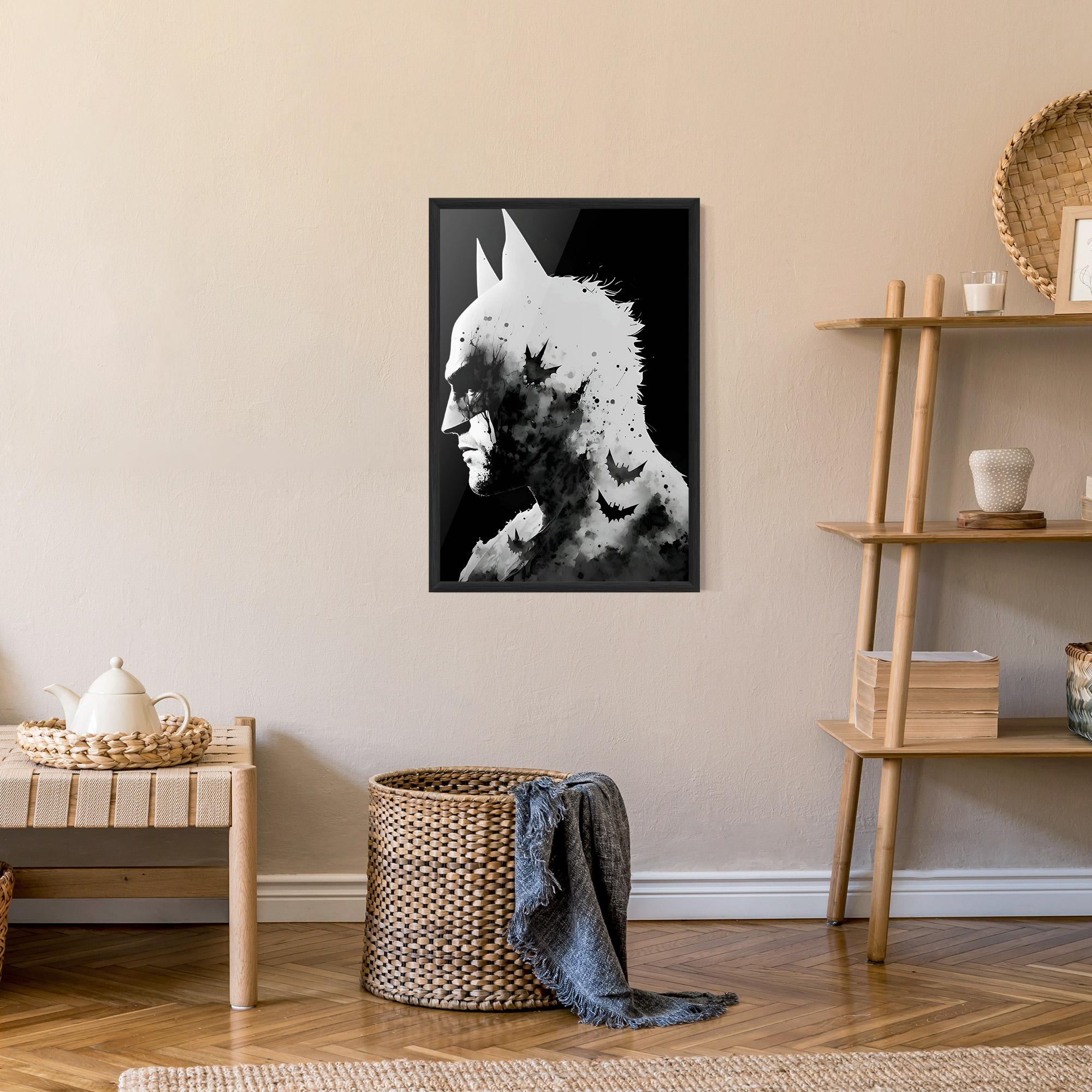 Poster Înrămat Black White Batman mockup 9