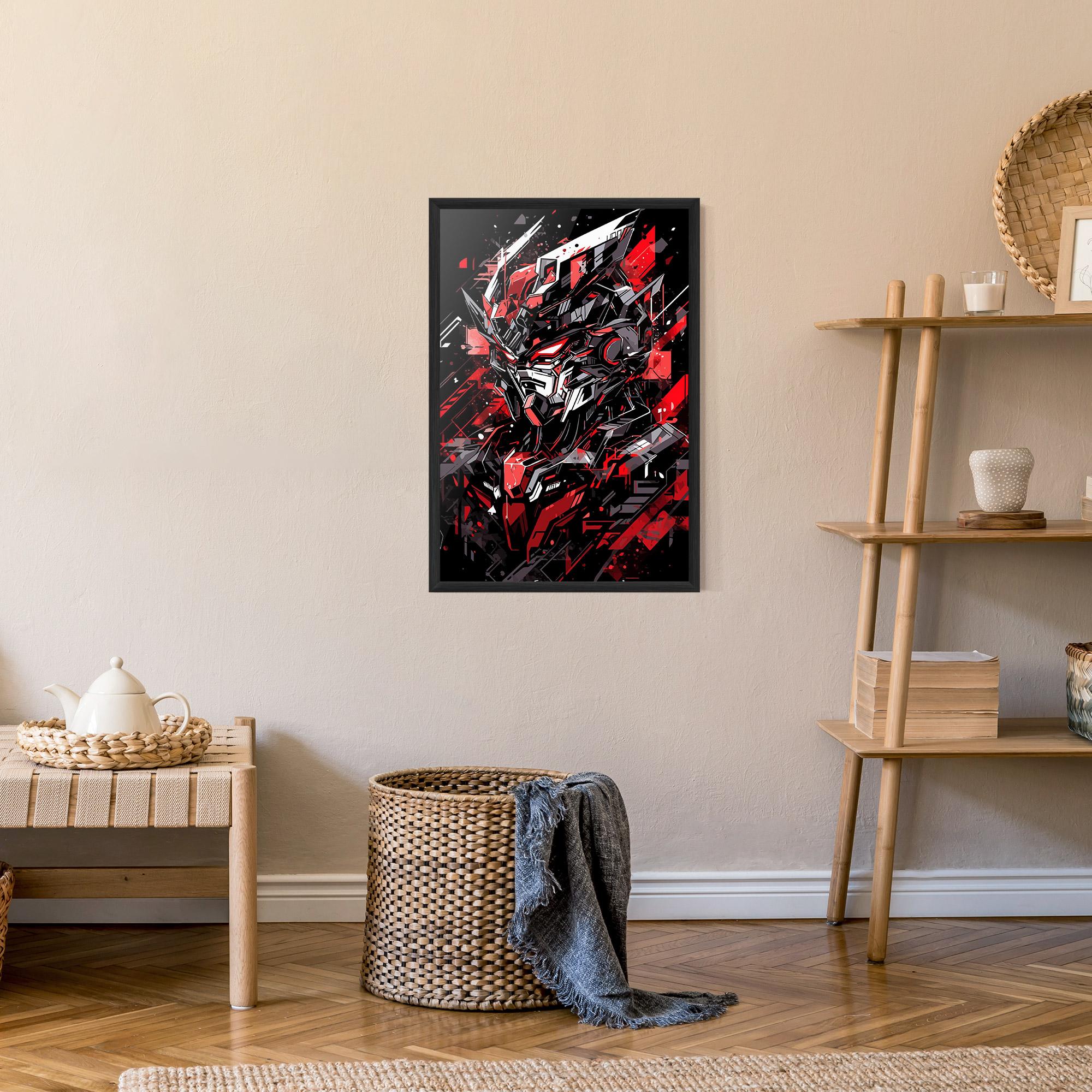 Poster Înrămat Red Grey Robot mockup 9