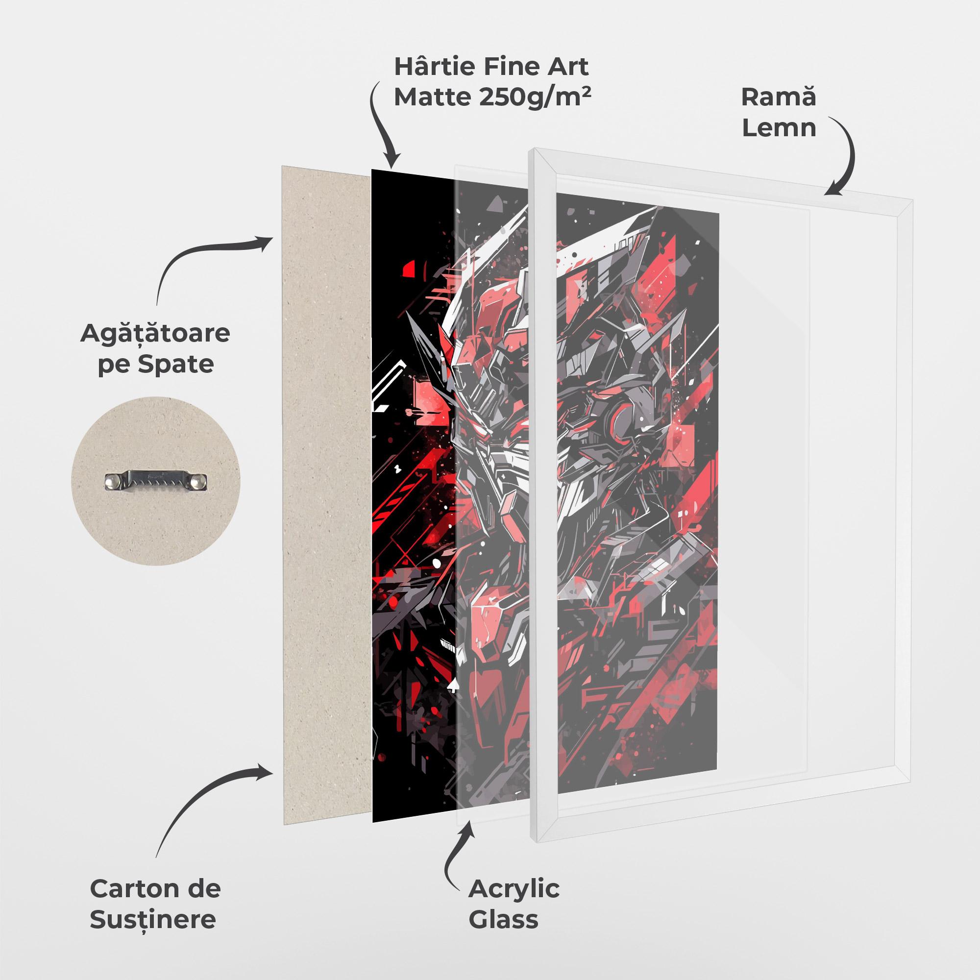 Poster Înrămat Red Grey Robot mockup 1