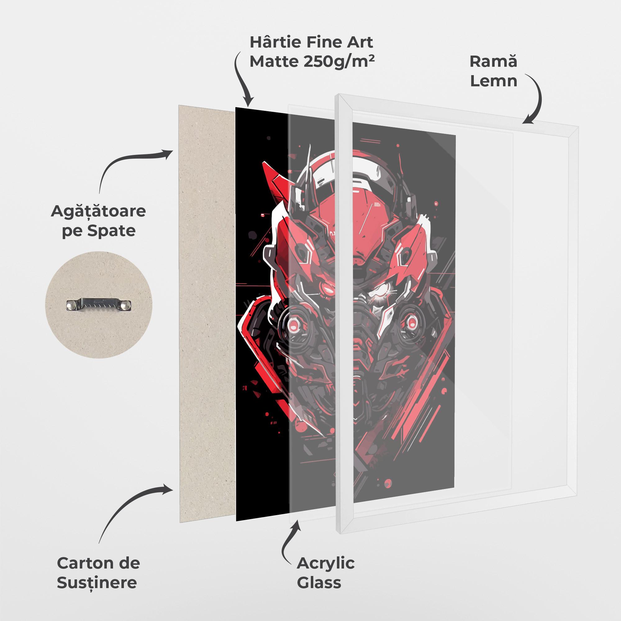 Poster Înrămat Red Robot Art mockup 1