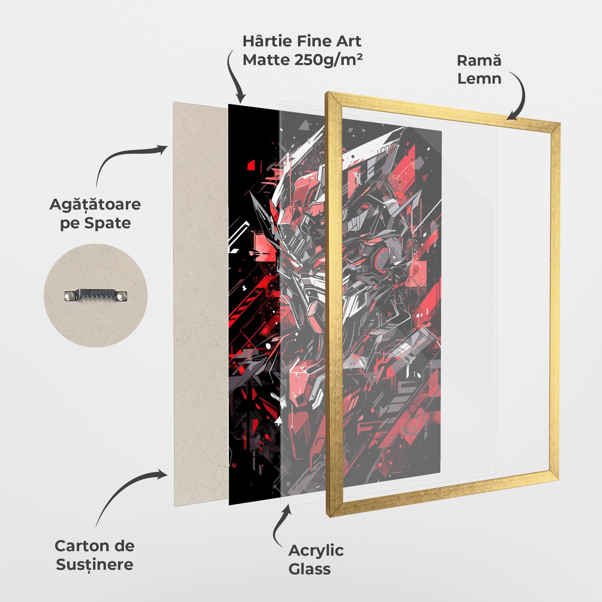Poster Înrămat Red Grey Robot mockup 1