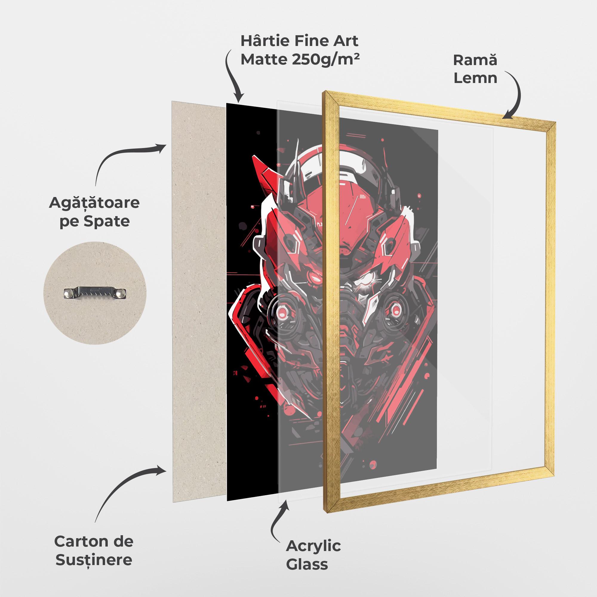 Poster Înrămat Red Robot Art mockup 1