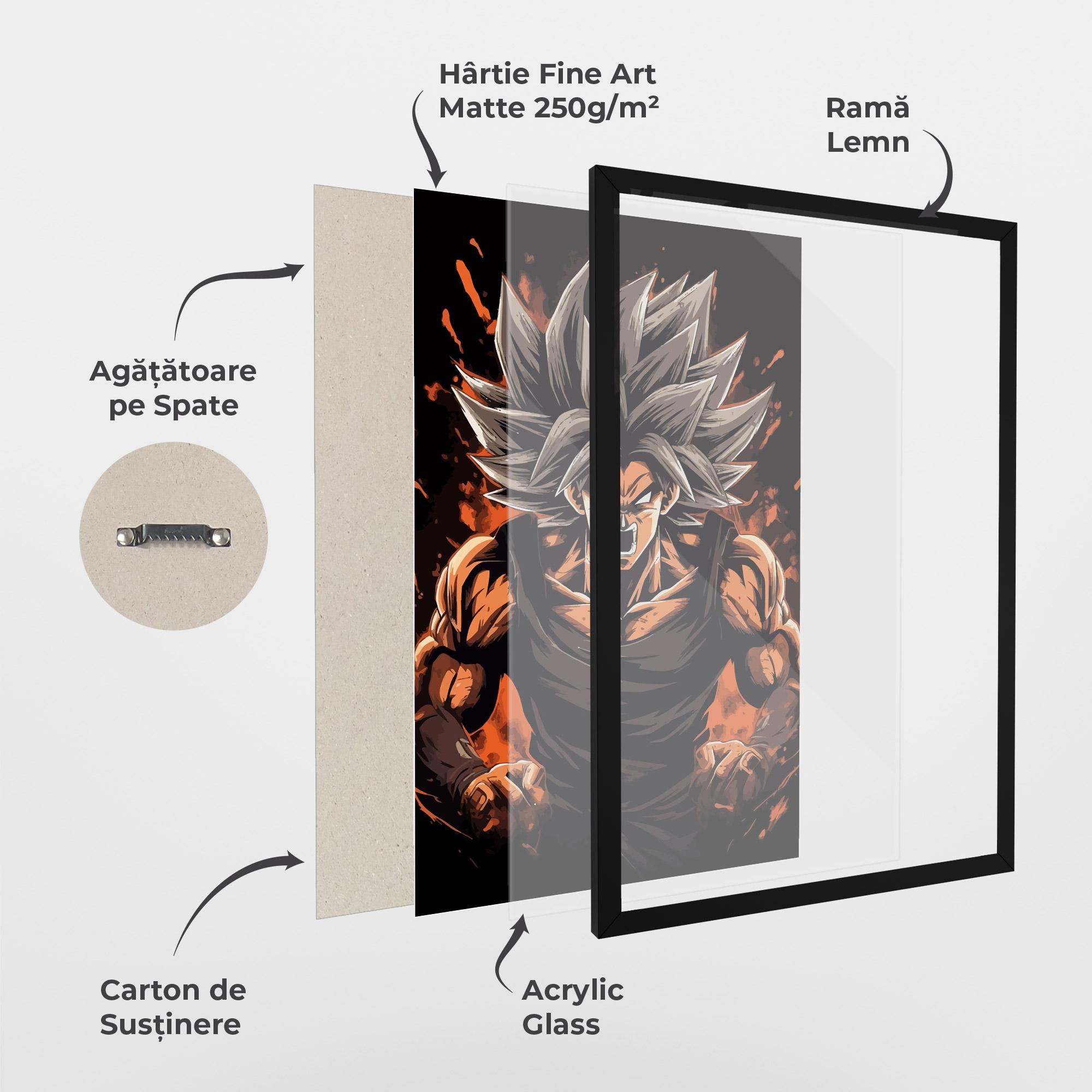 Poster Înrămat Goku mockup 1