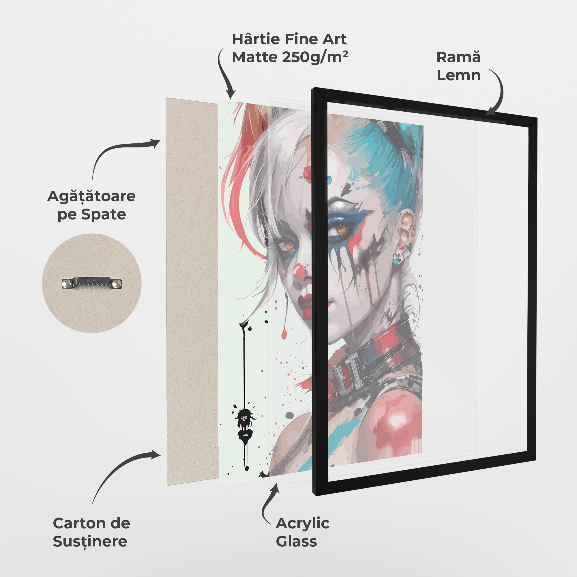 Poster Înrămat Harley Quin Art mockup 1