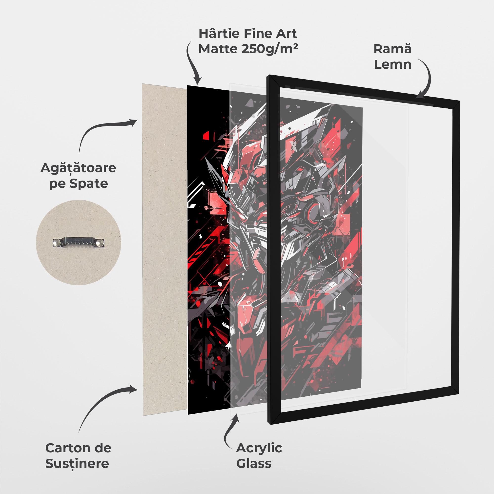 Poster Înrămat Red Grey Robot mockup 1