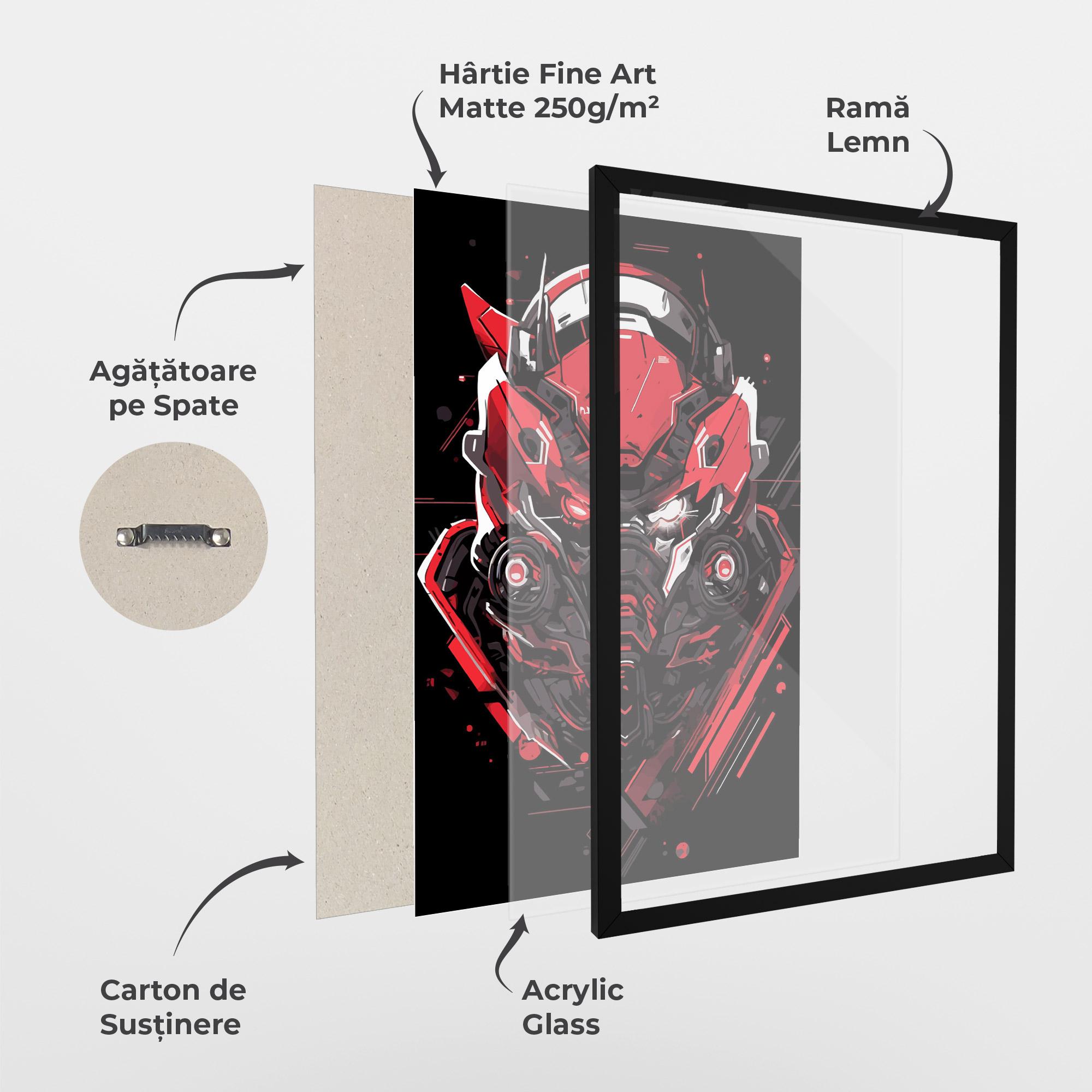 Poster Înrămat Red Robot Art mockup 1