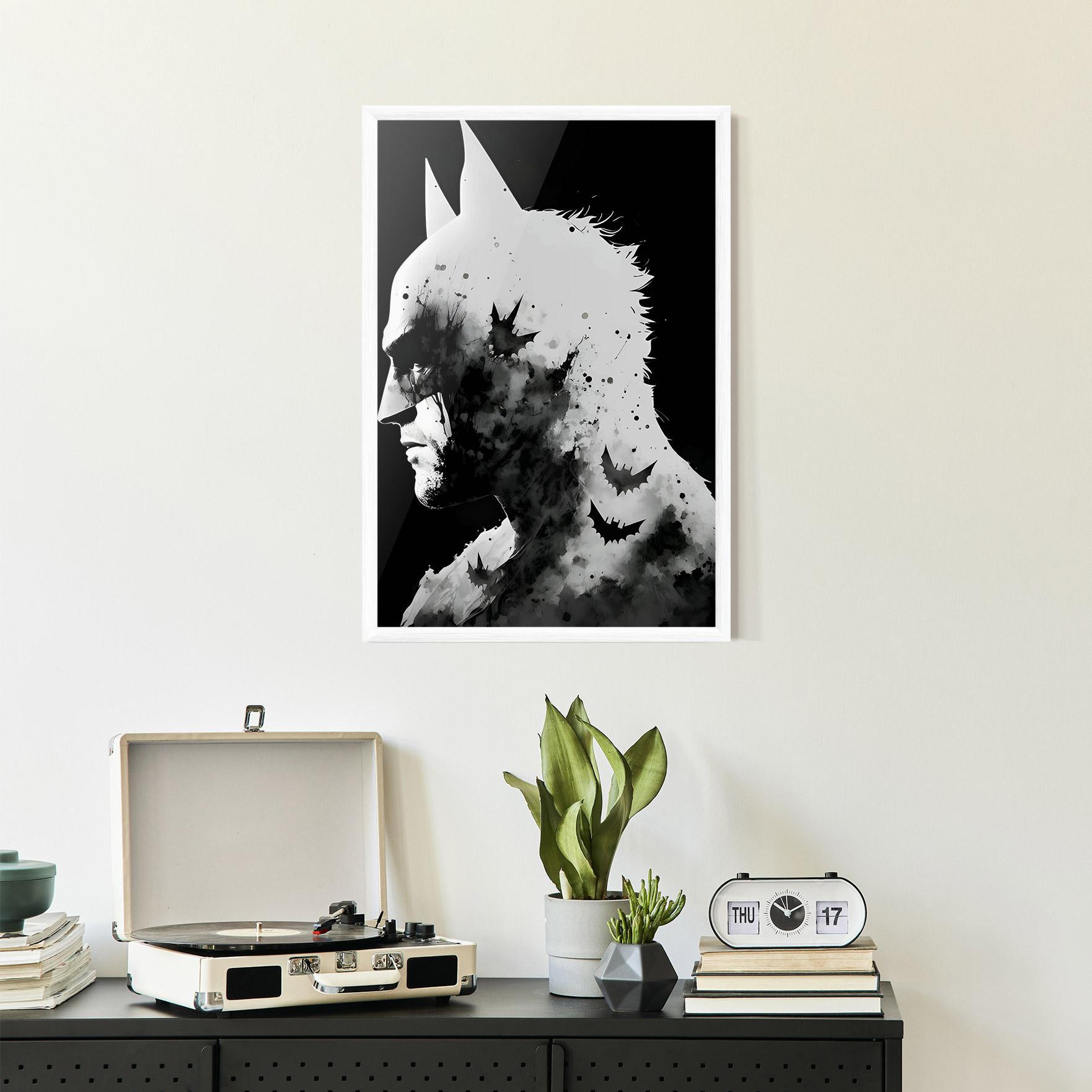Poster Înrămat Black White Batman mockup 2