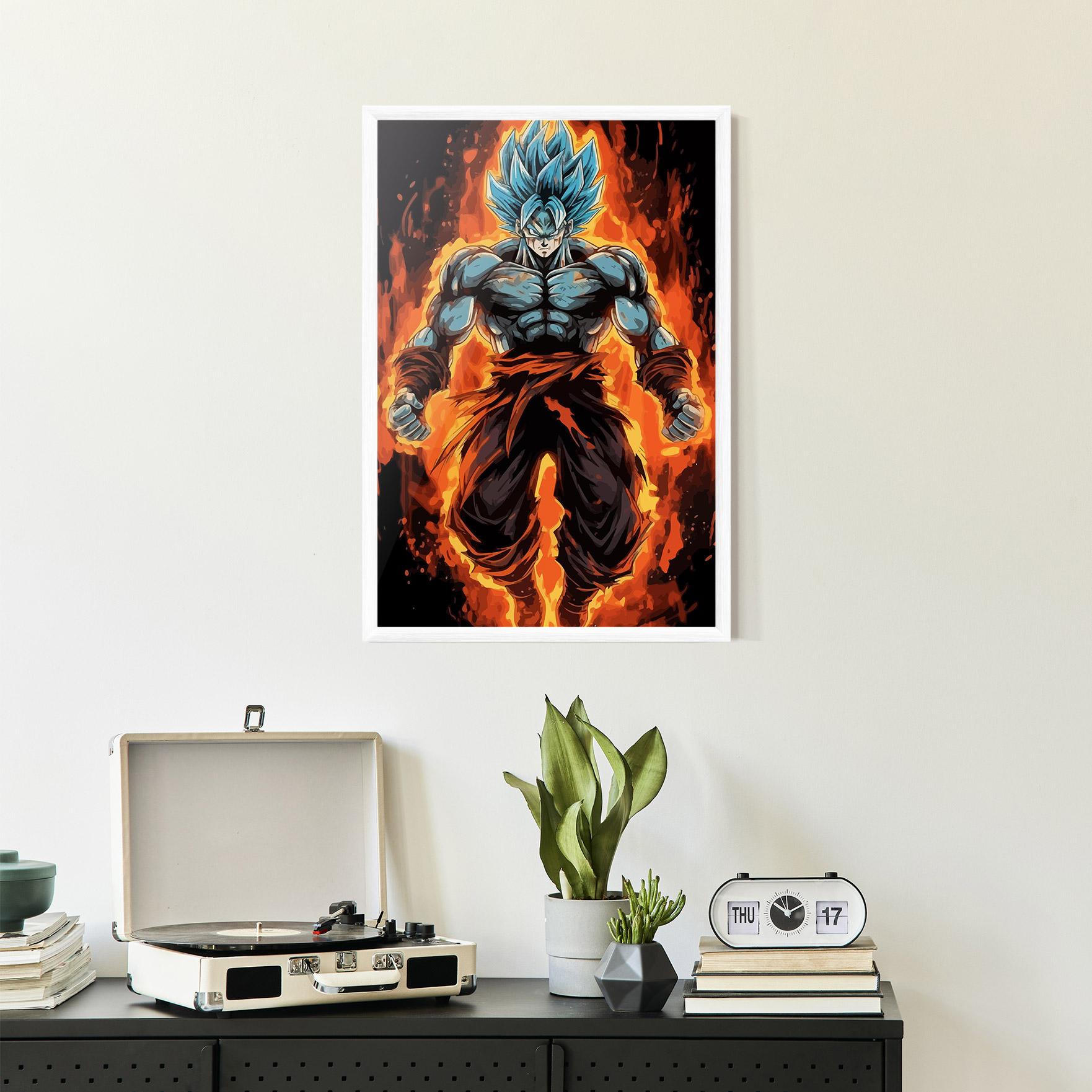 Poster Înrămat Goku On Fire mockup 2