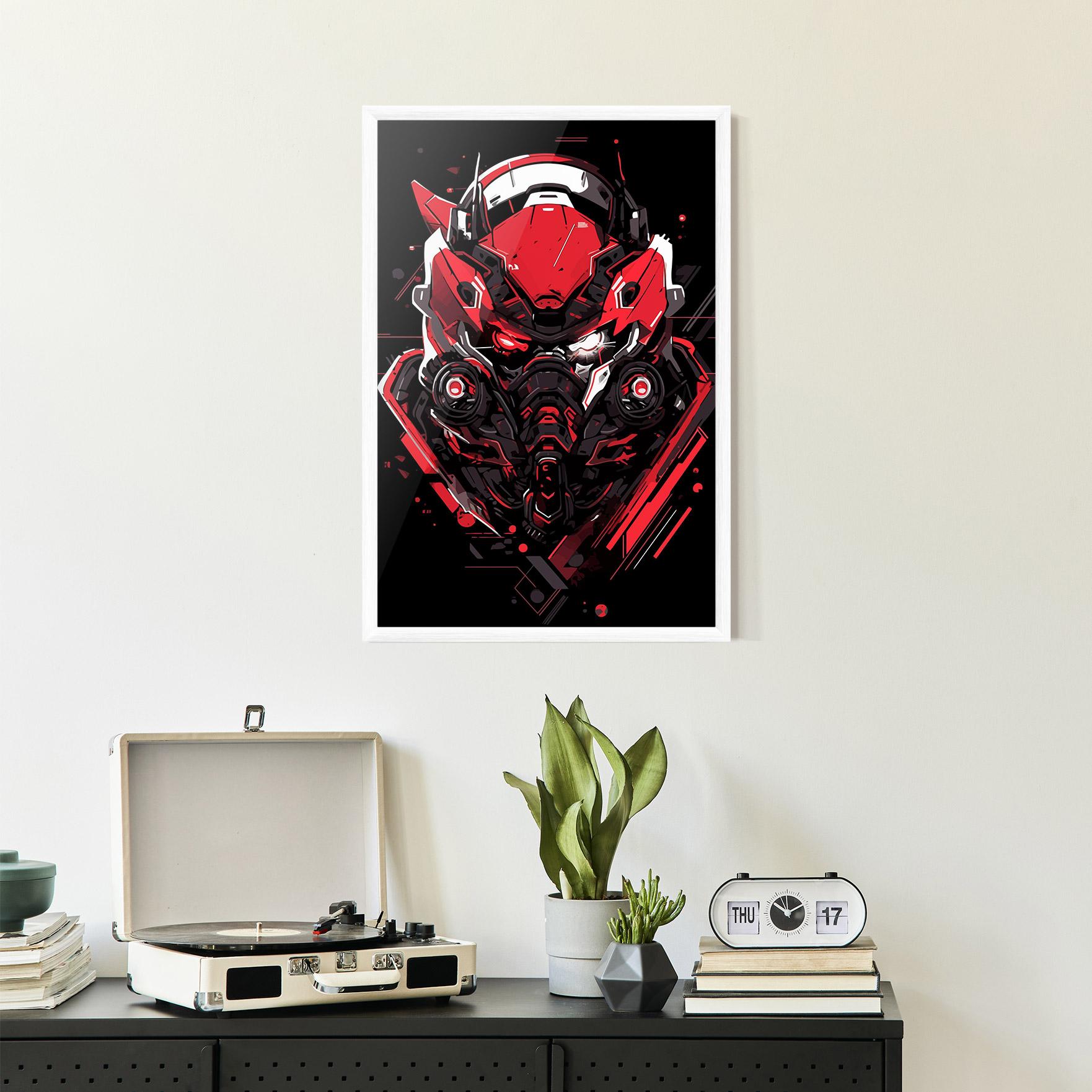 Poster Înrămat Red Robot Art mockup 2