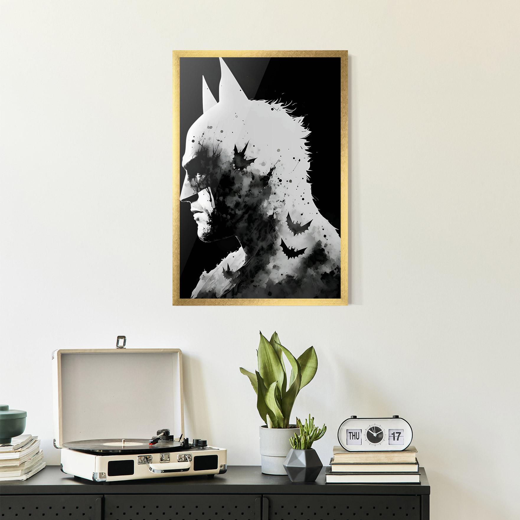 Poster Înrămat Black White Batman mockup 2