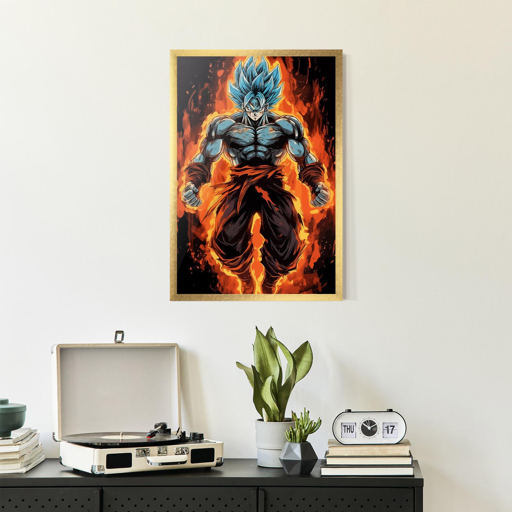 Poster Înrămat Goku On Fire mockup 2