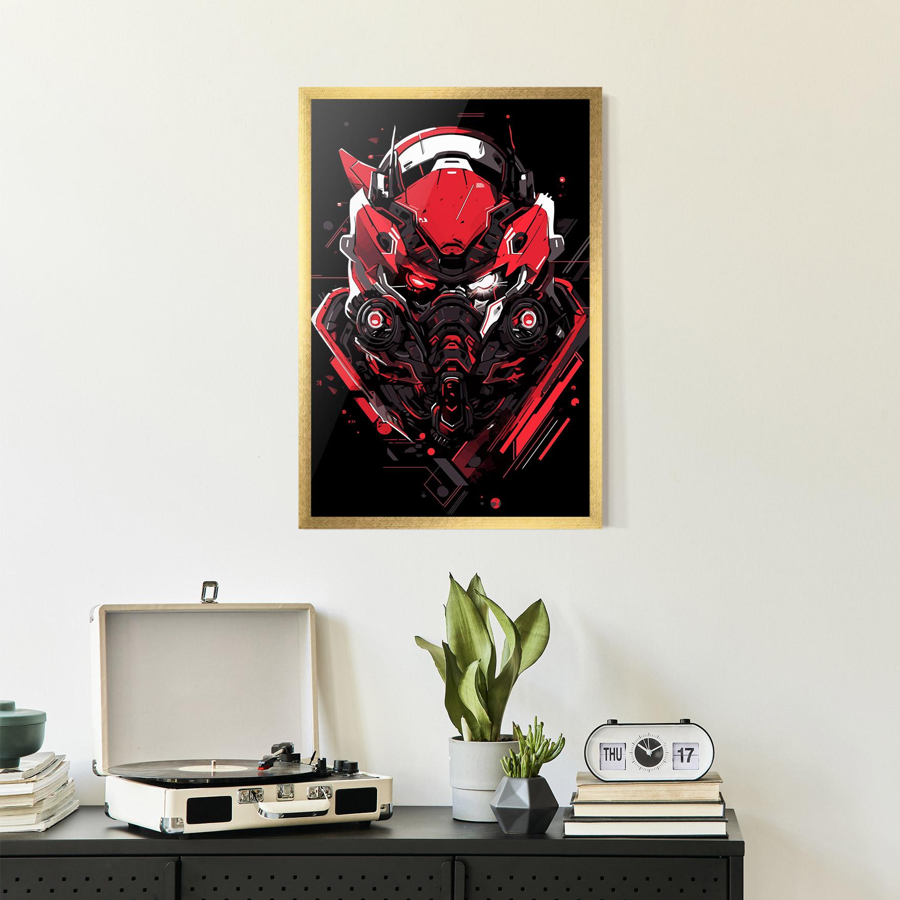 Poster Înrămat Red Robot Art mockup 2