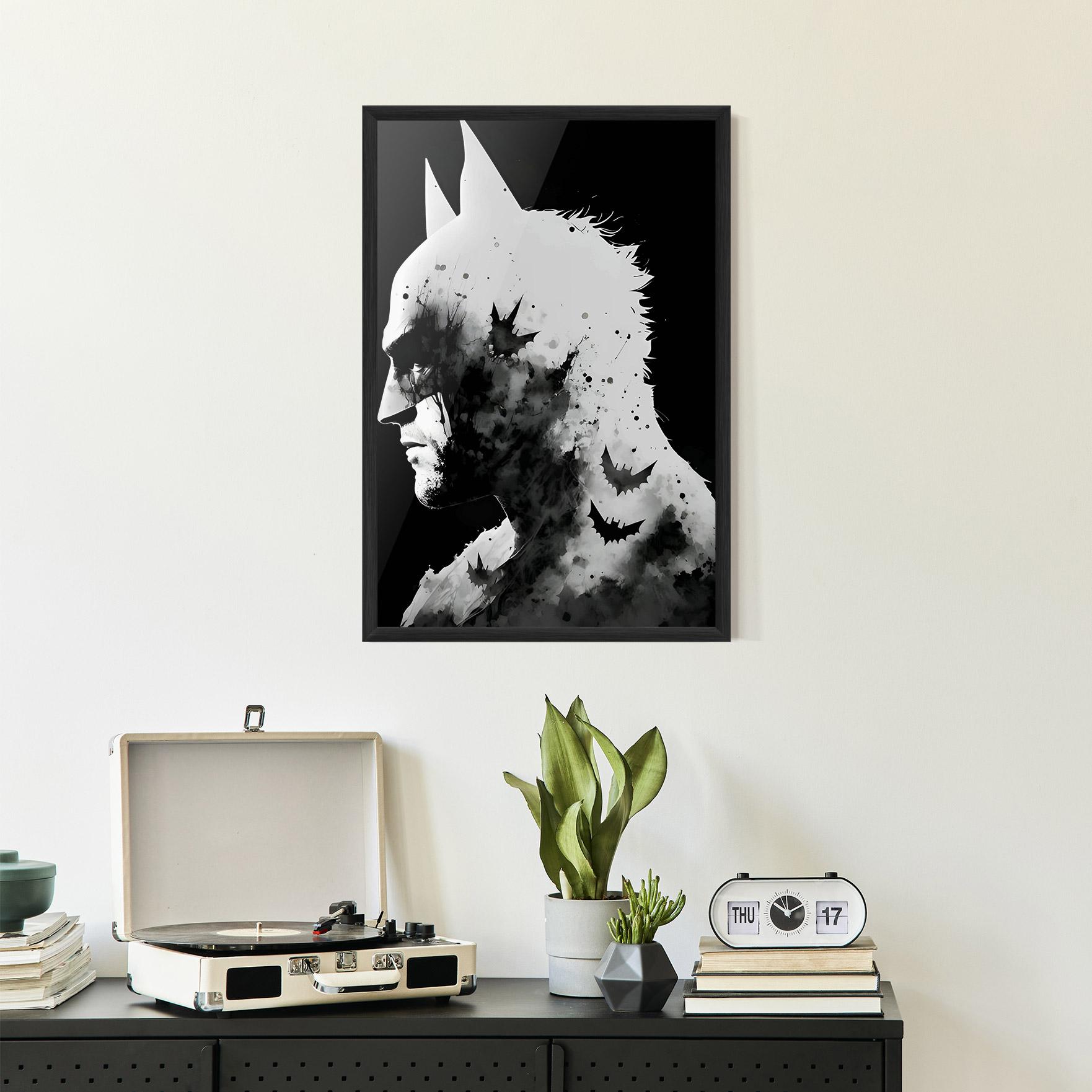 Poster Înrămat Black White Batman mockup 2