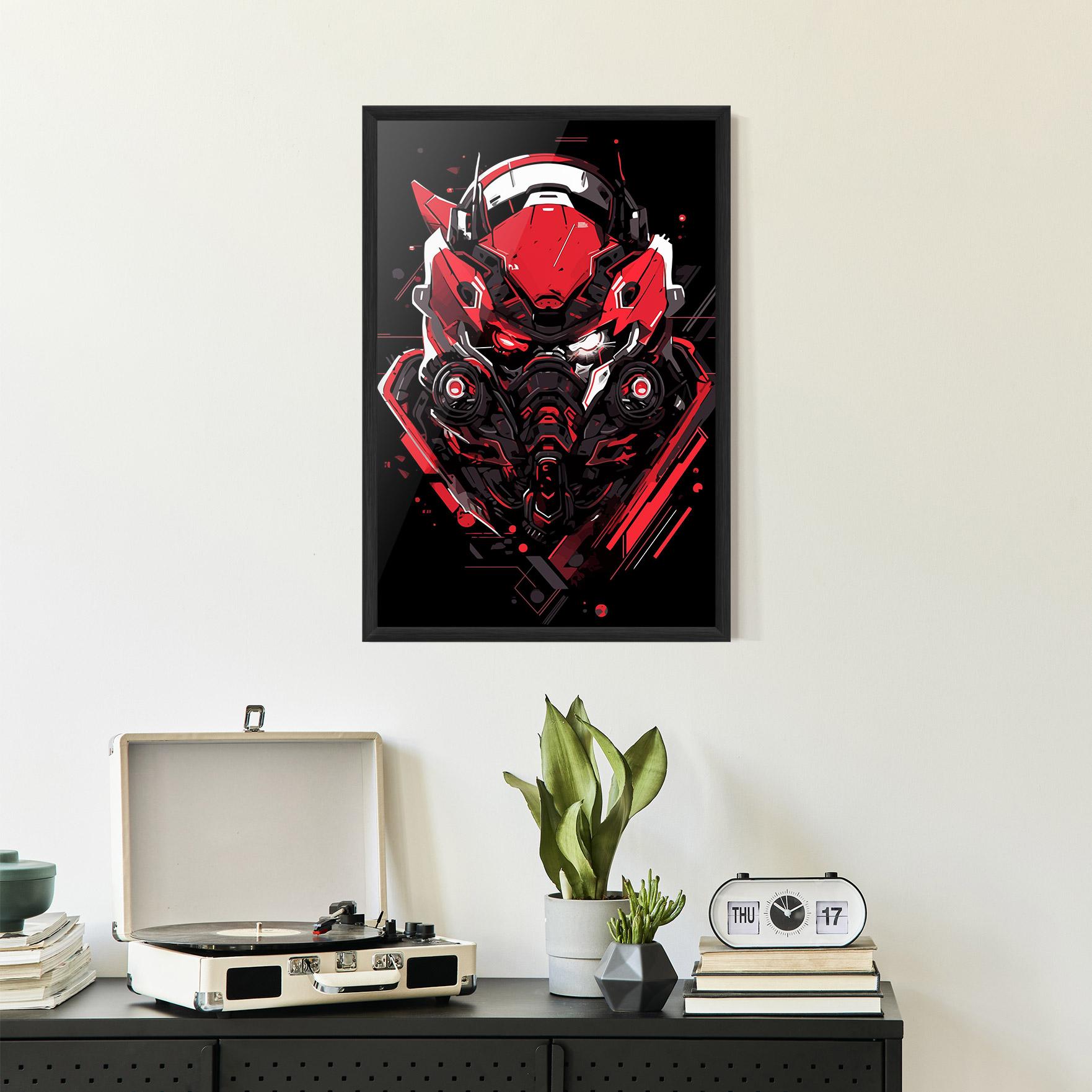 Poster Înrămat Red Robot Art mockup 2