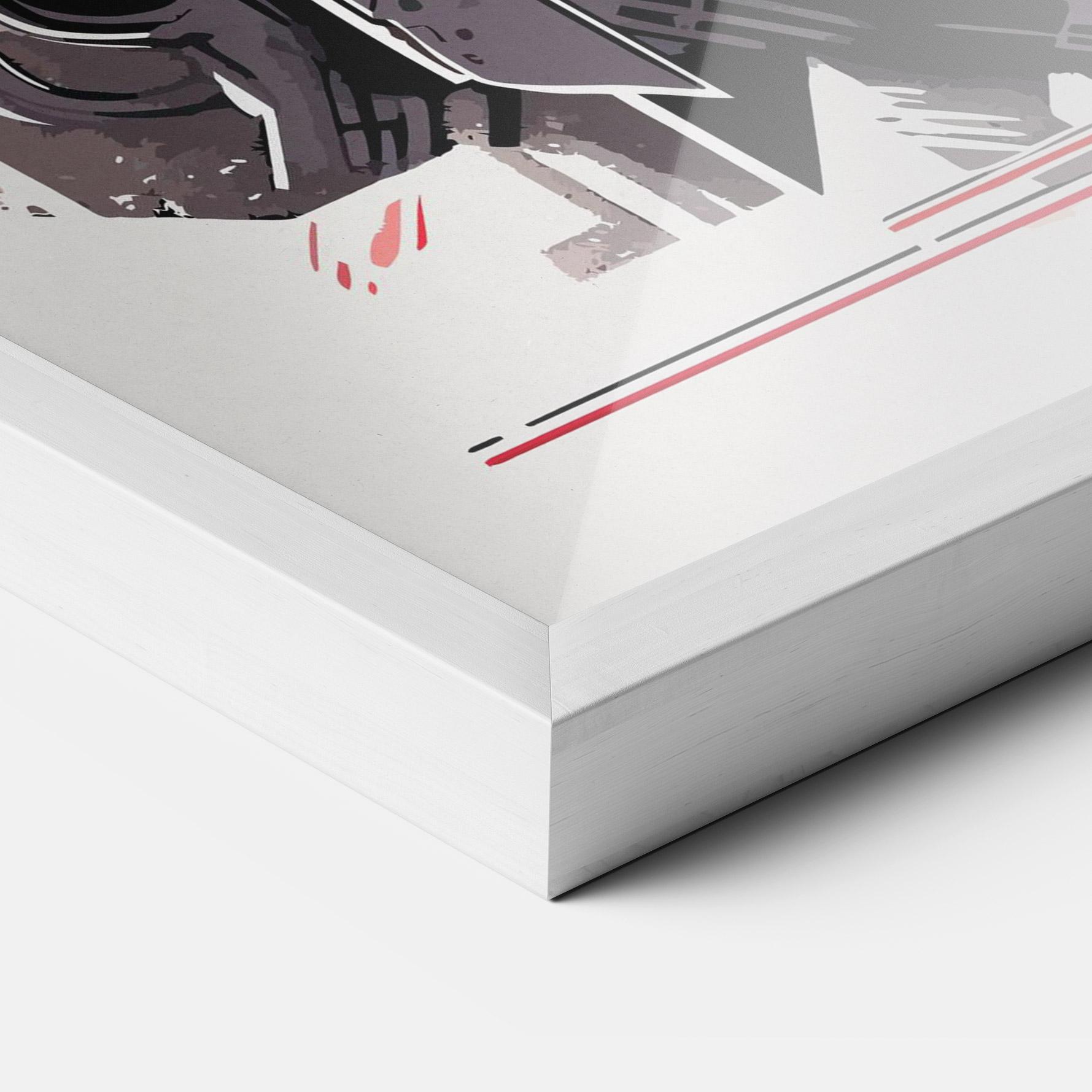 Poster Înrămat Grey Red Robot mockup 3
