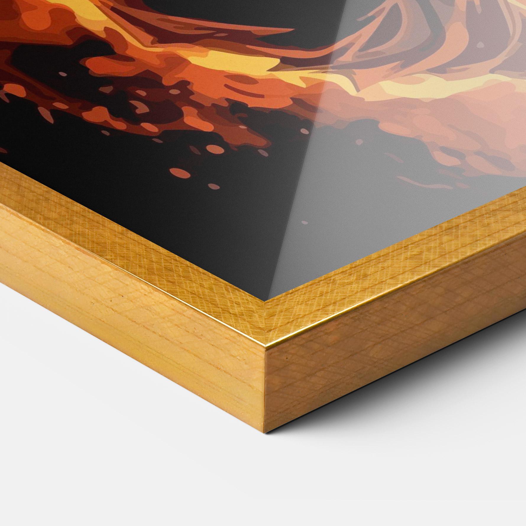 Poster Înrămat Goku On Fire mockup 3