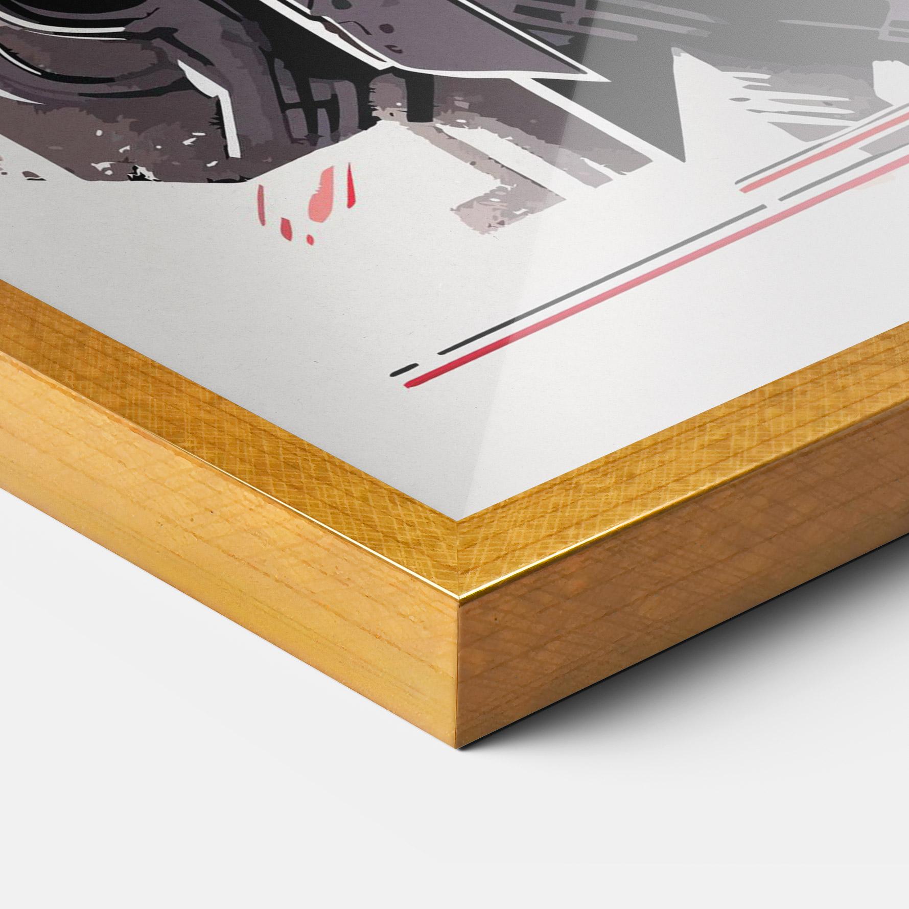 Poster Înrămat Grey Red Robot mockup 3