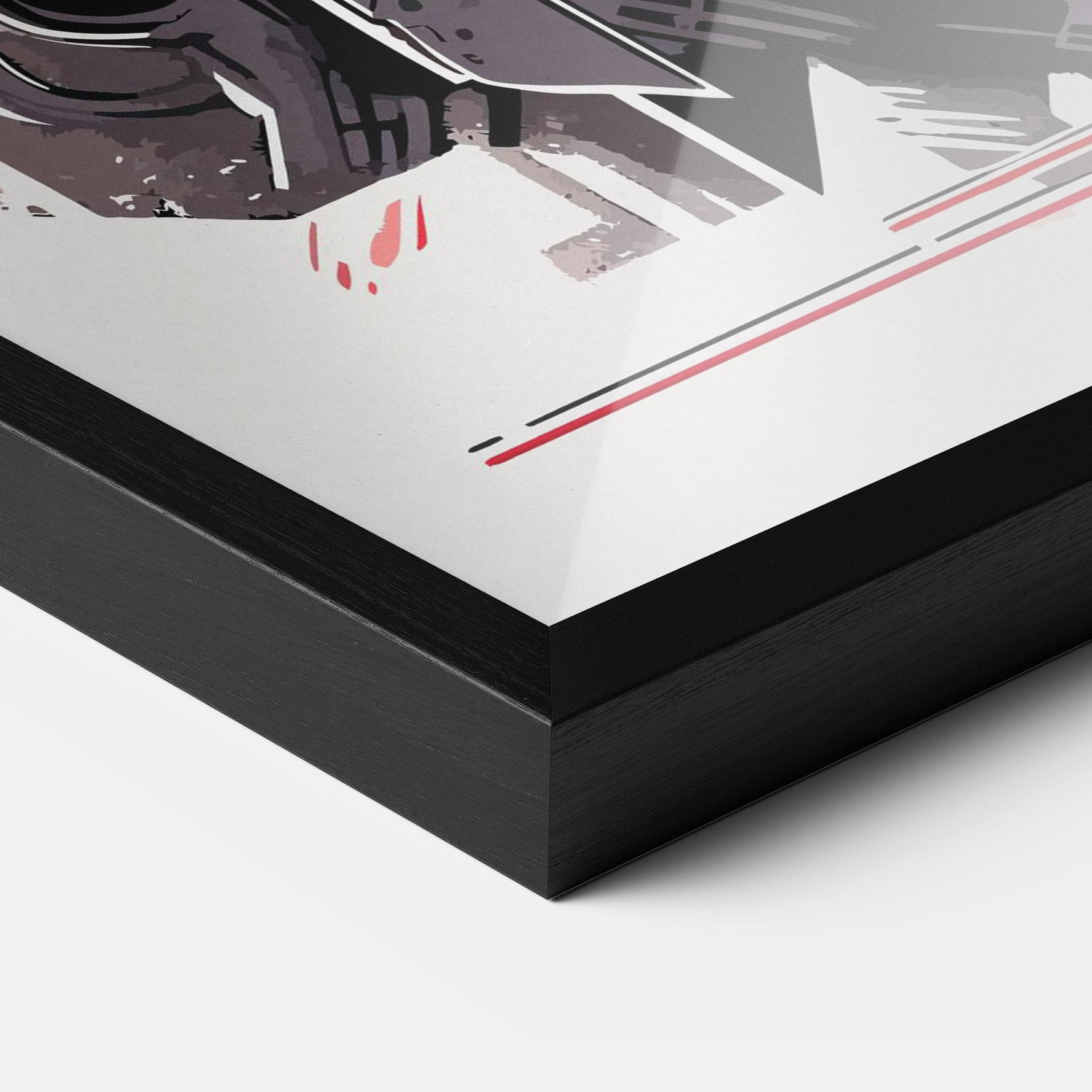 Poster Înrămat Grey Red Robot mockup 3