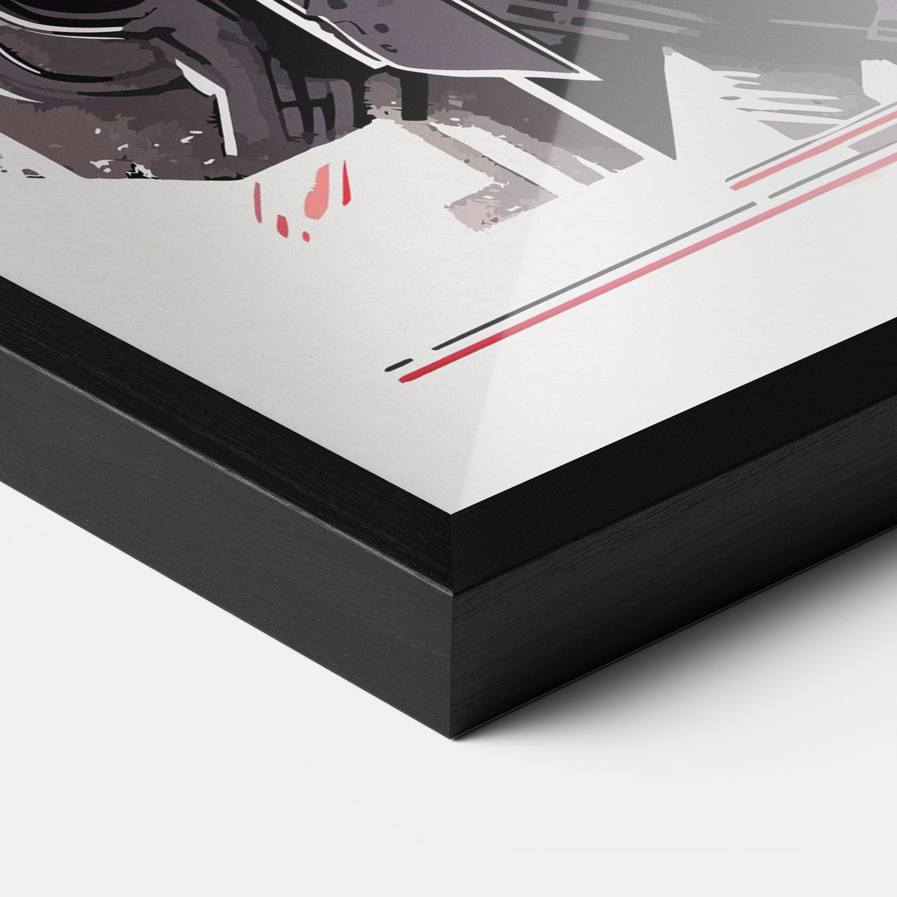 Grey Red Robot mockup 3