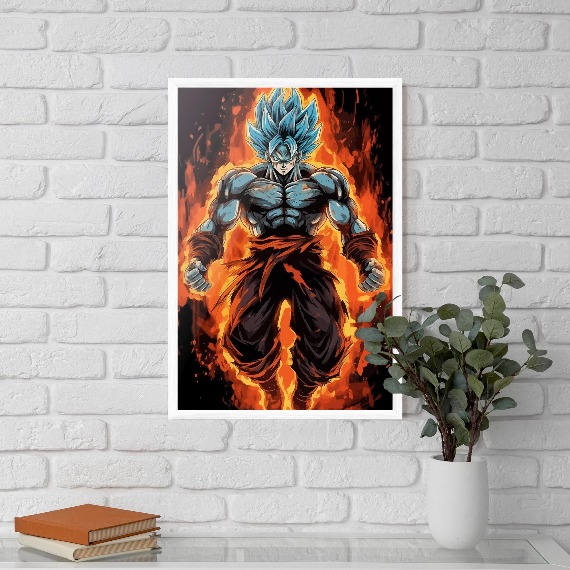 Poster Înrămat Goku On Fire mockup 5