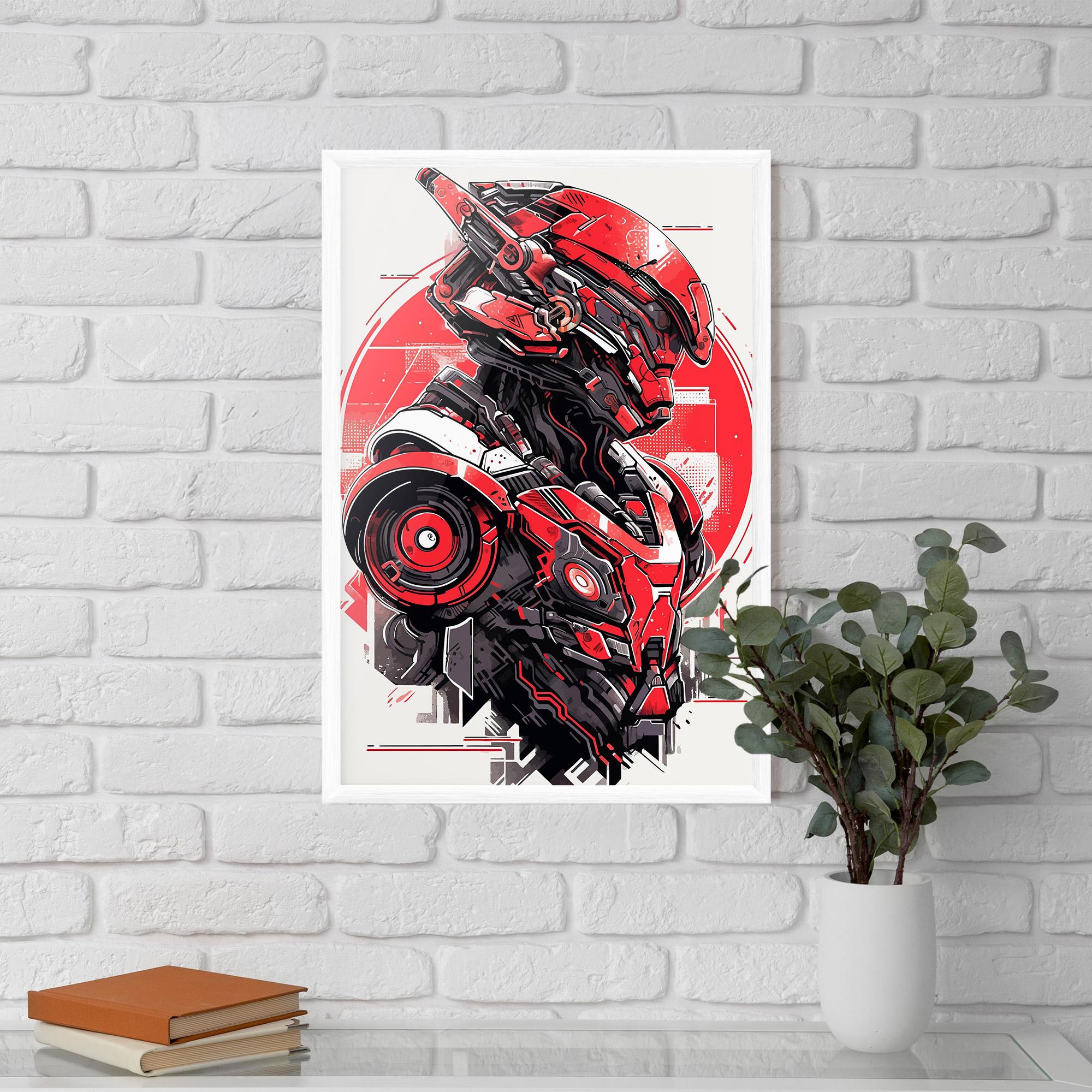 Poster Înrămat Grey Red Robot mockup 5